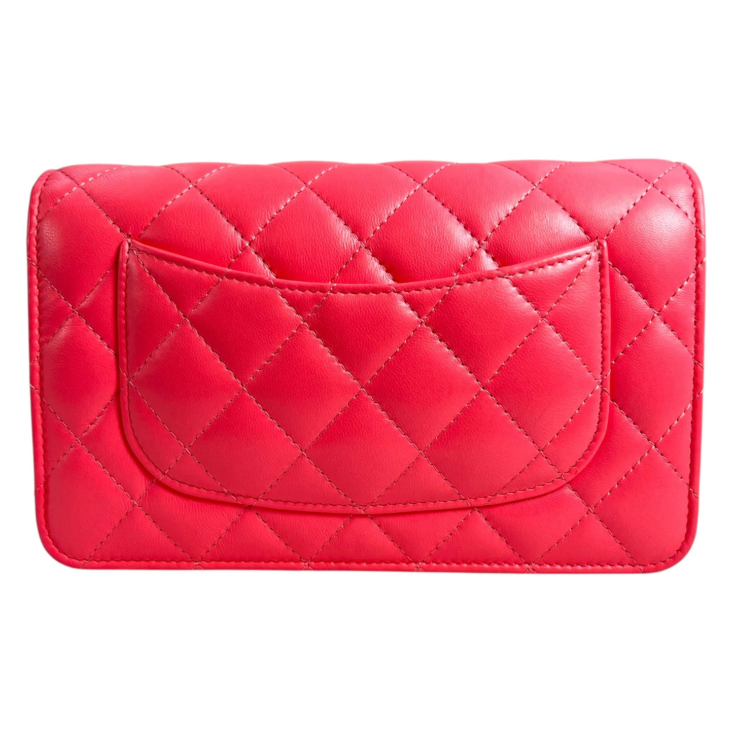 CHANEL Materasse Lamb Skin Chain Wallet - Pink