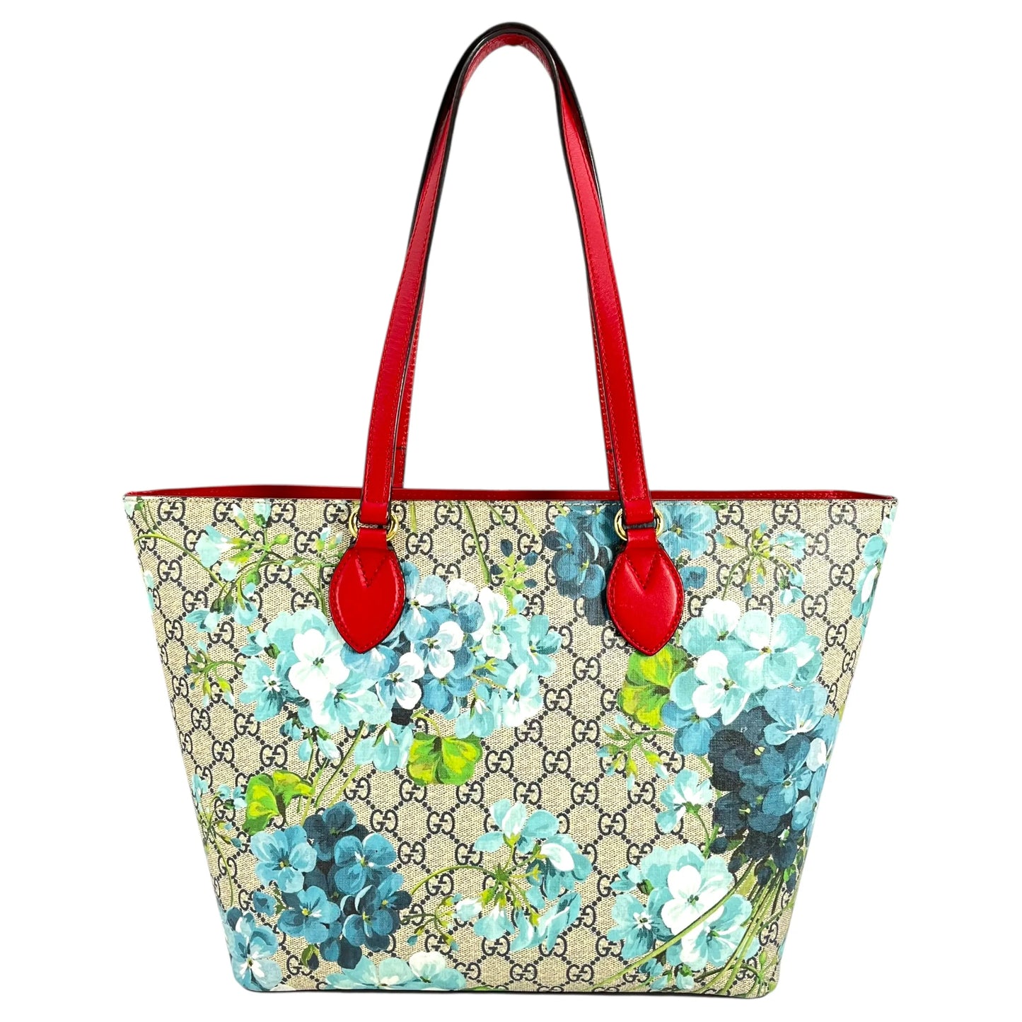 GUCCI GG Blooms GG Supreme Canvas Tote Bag - Red