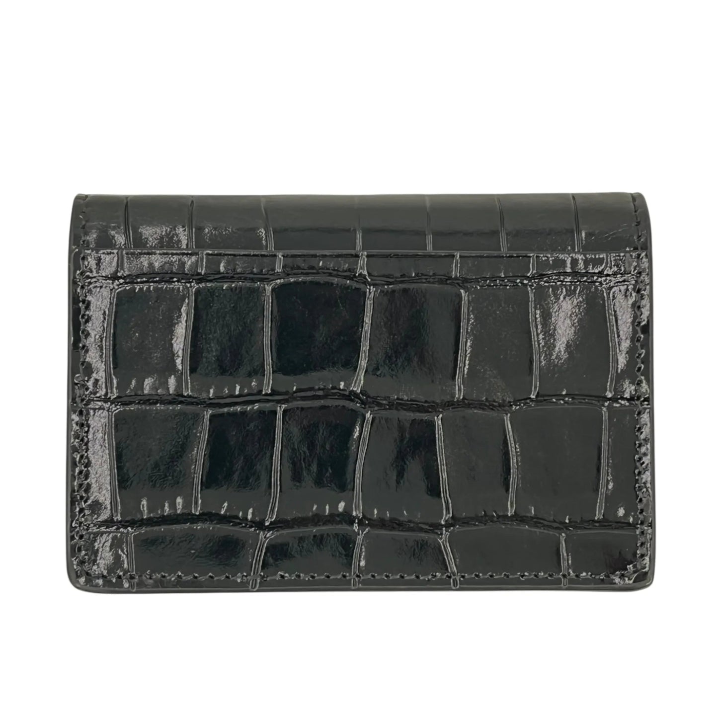 BALENCIAGA Paper Compact Wallet Crocodile - Black