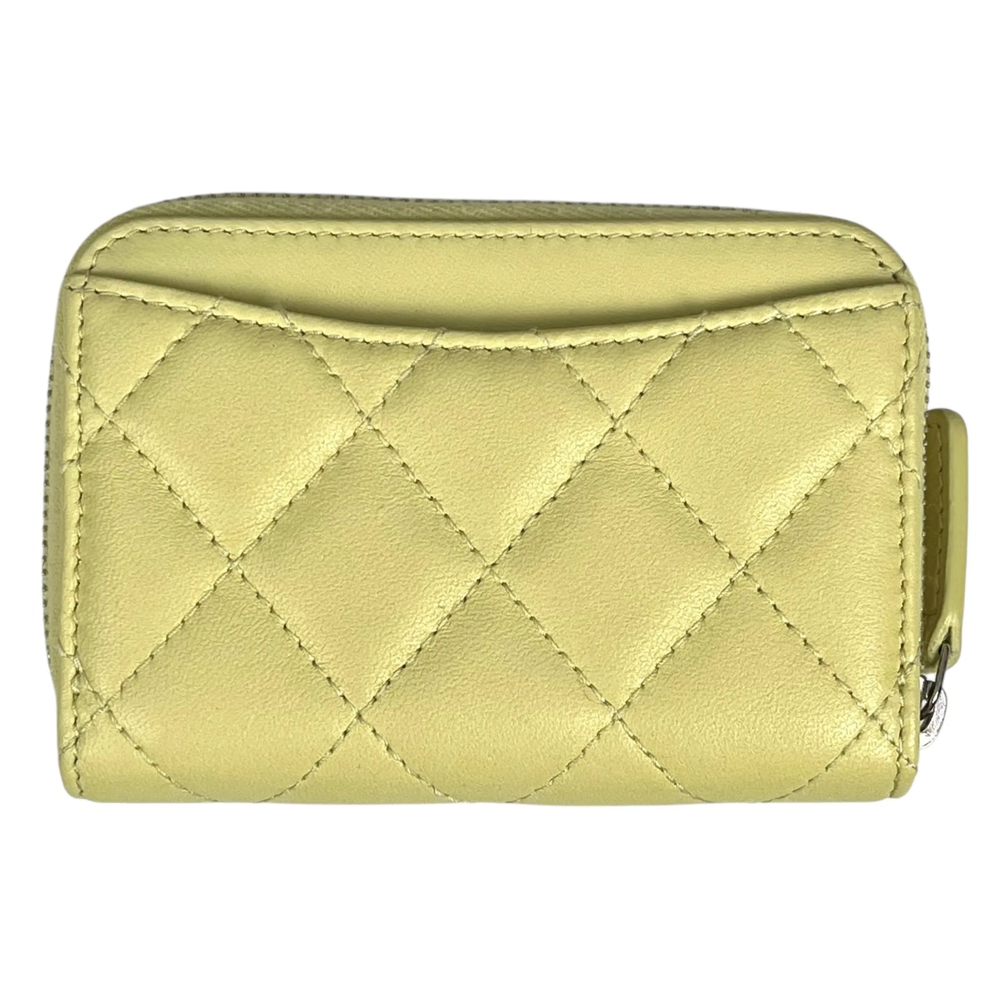 CHANEL Materasse Lambskin Coin Case - Yellow