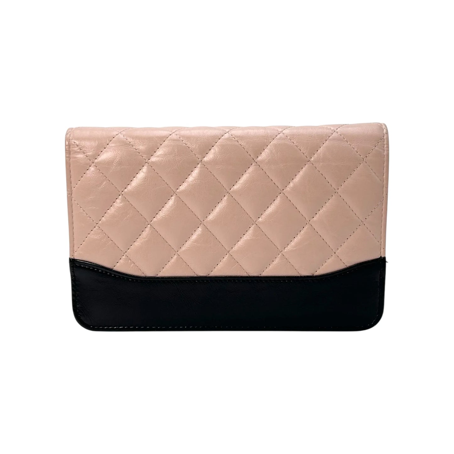 CHANEL Gabrielle Chain Wallet (WOC) - Beige × Black