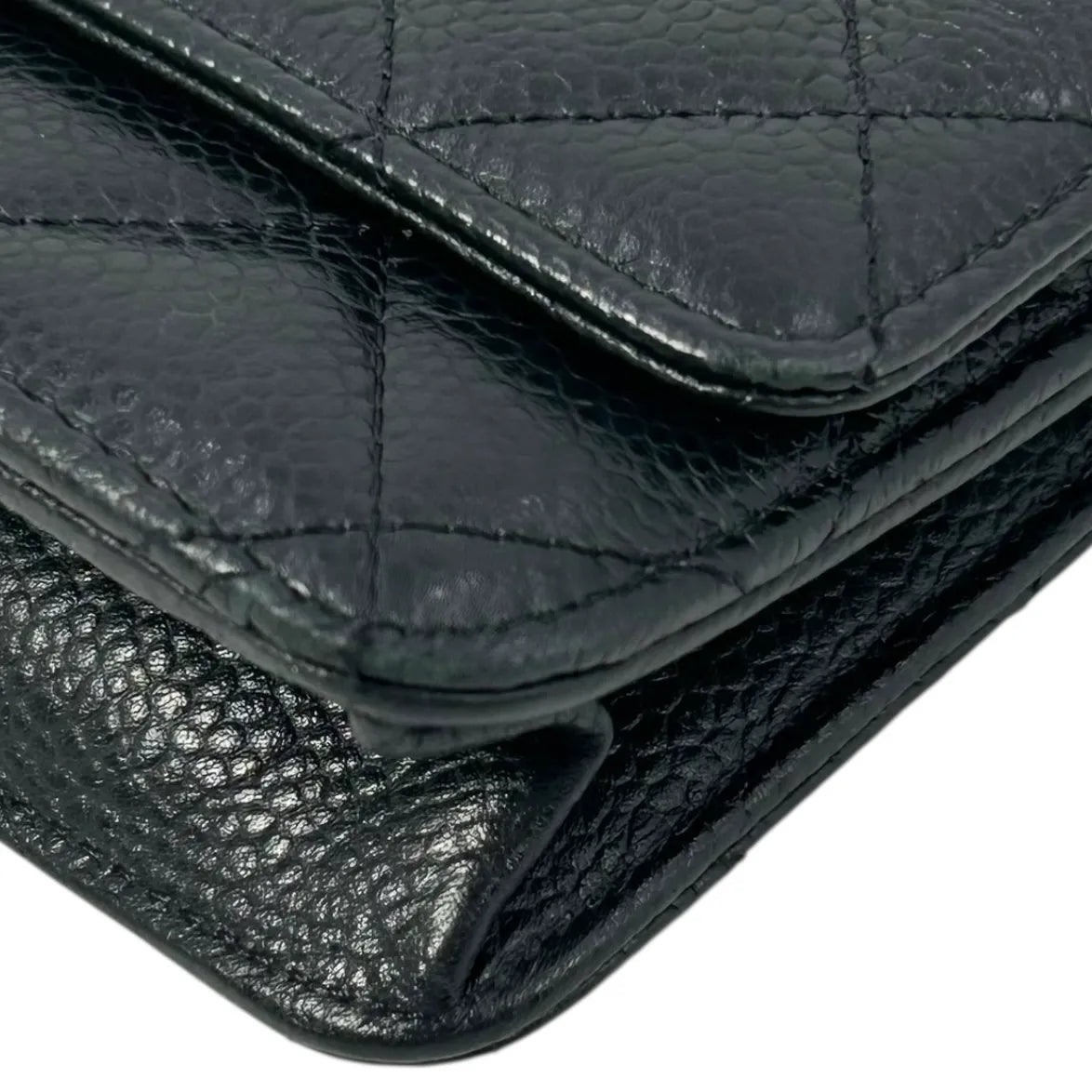 CHANEL Materasse Caviarskin Chain Wallet - Black - 34883