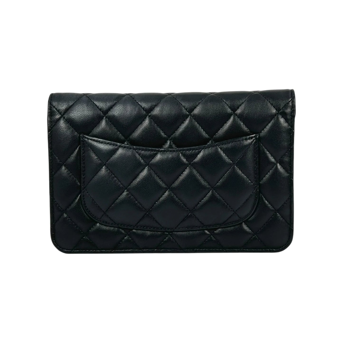 CHANEL Materasse Lambskin Chain Wallet Shoulder Bag - Black