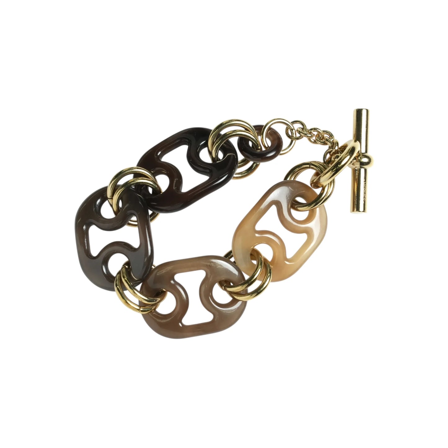 Hermès Eurydice Buffalo Horn Bracelet T2 - Gold Plated