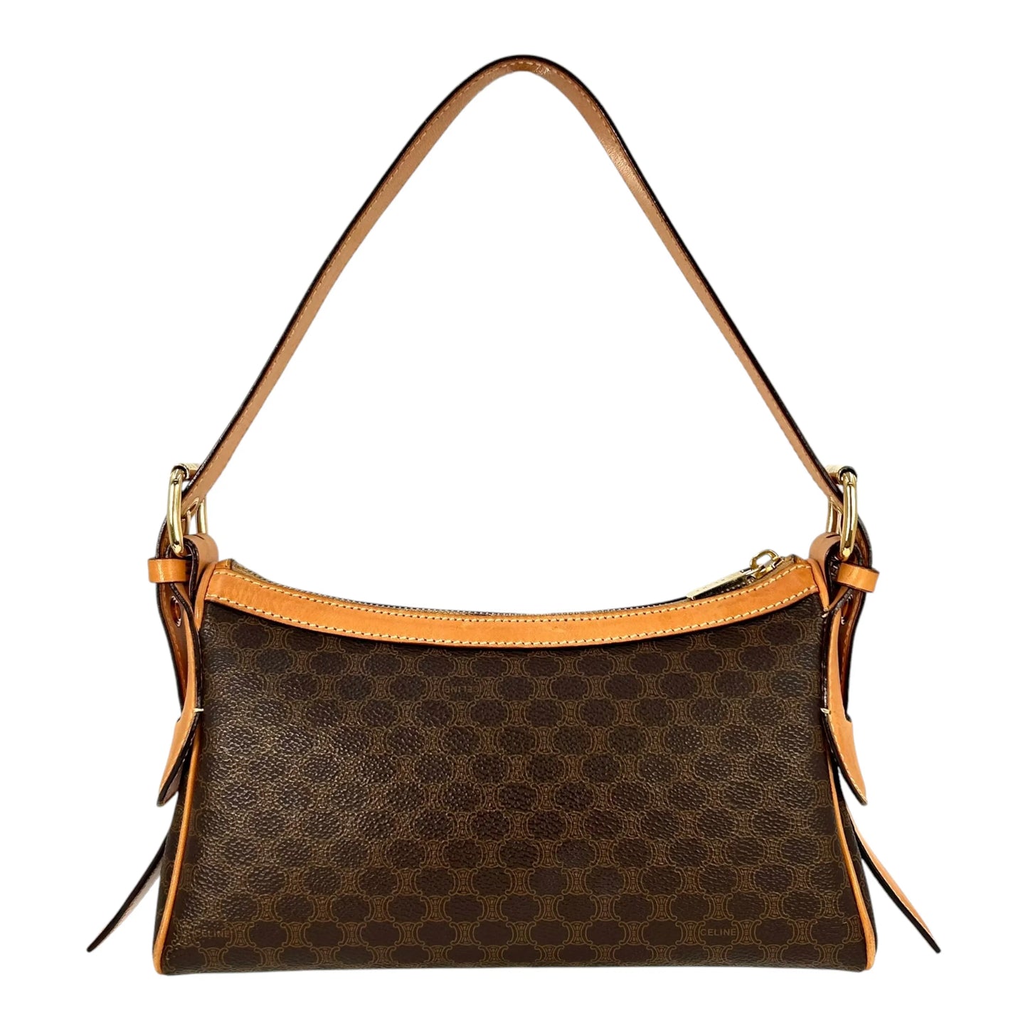 Celine Macadam PVC Canvas One Shoulder Bag Hand Bag - Brown