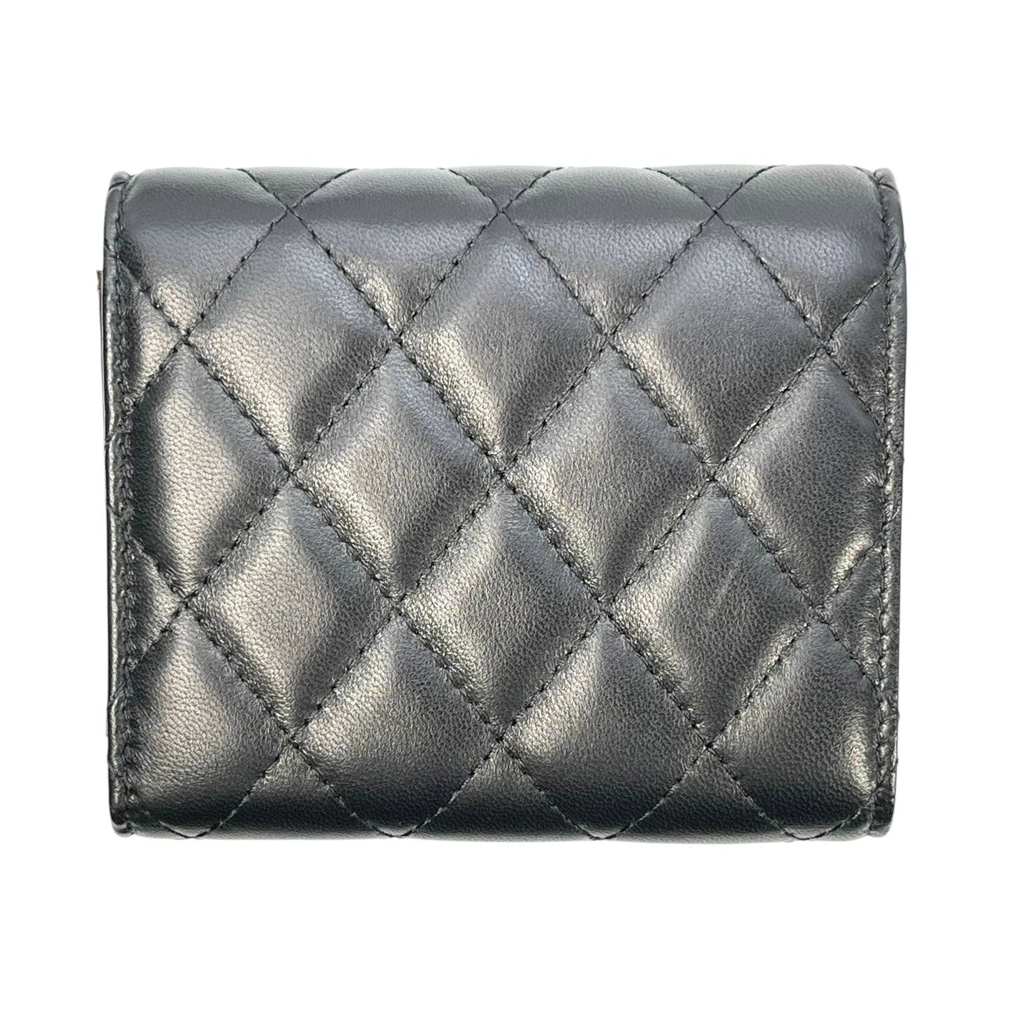 CHANEL Matelasse Classic Flap Compact Wallet Lambskin - Black