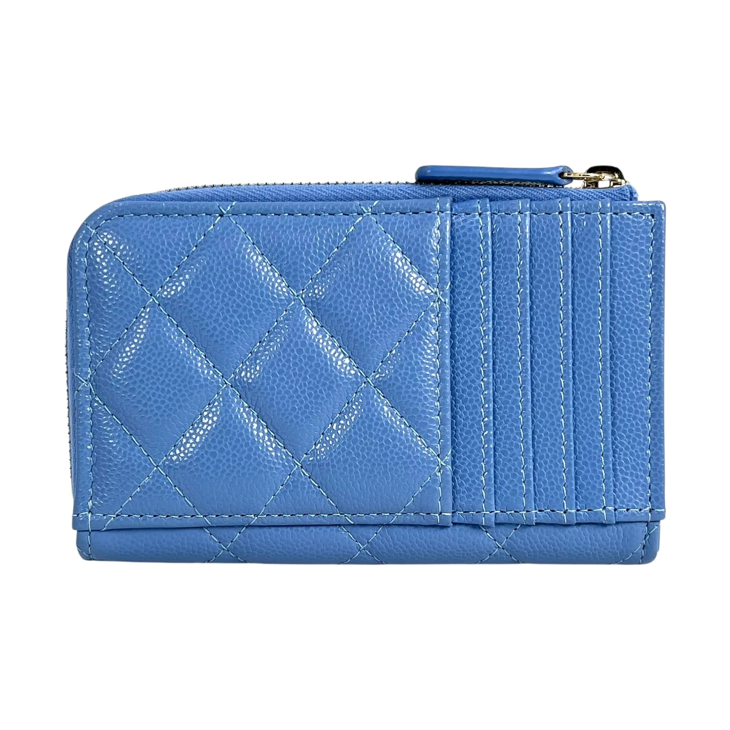 CHANEL Caviarskin Classic Zipped Coin Case - Blue