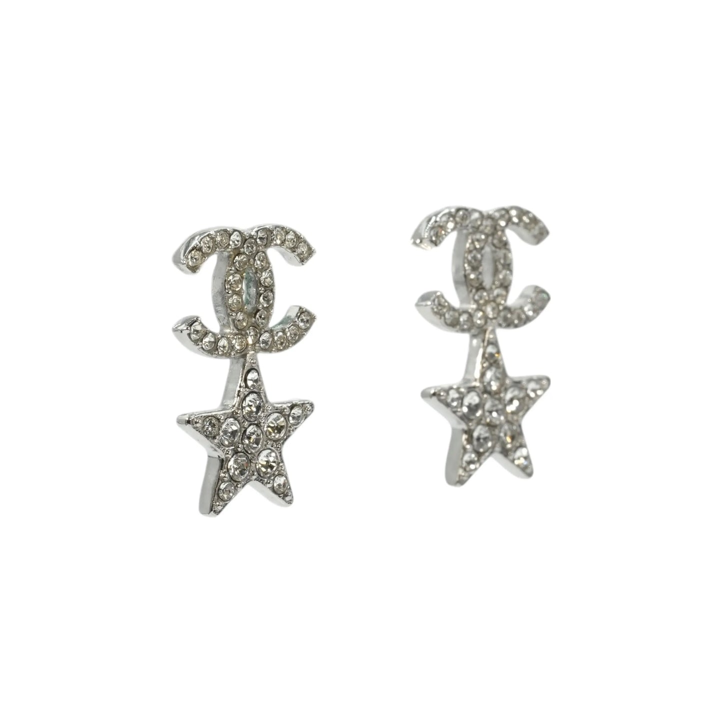 CHANEL Crystal CC Star Stud Earrings - Metal