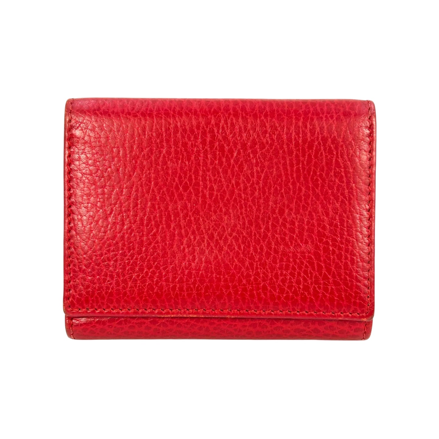 GUCCI GG Marmont Leather Trifold Compact Wallet - Red
