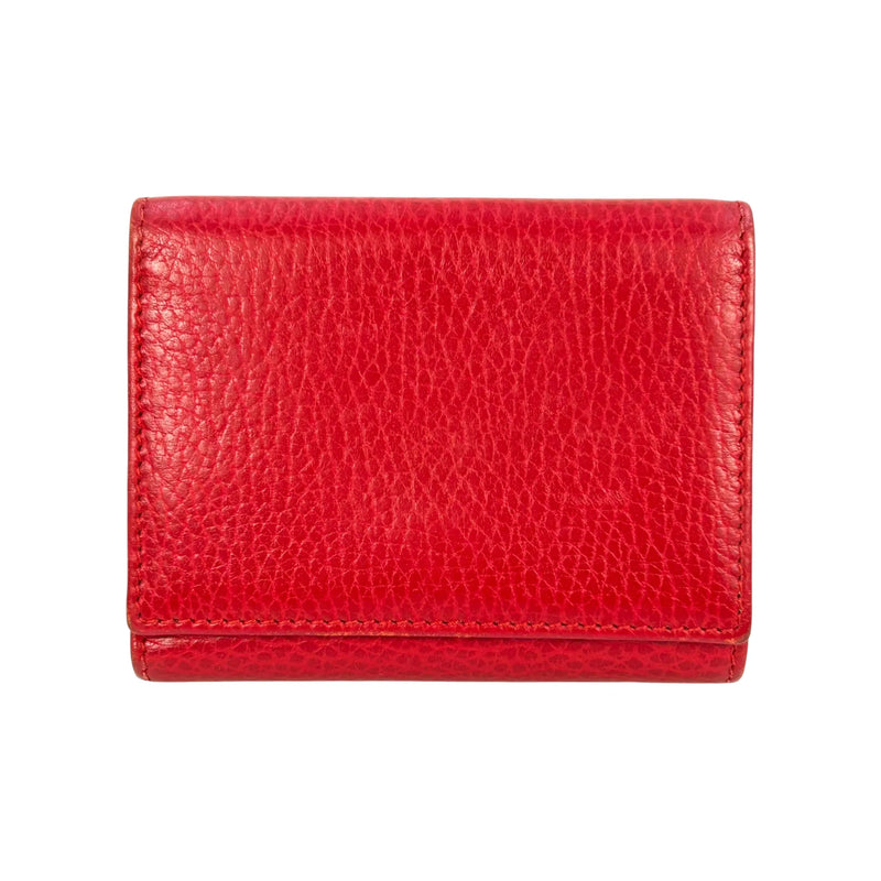 GUCCI GG Marmont Leather Trifold Compact Wallet - Red