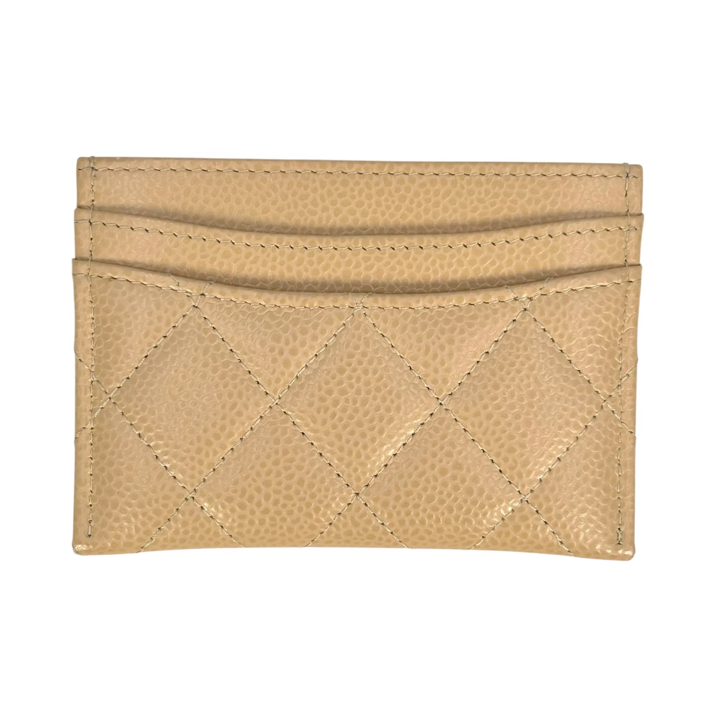 CHANEL Caviarskin Classic Flap Card Case - Beige