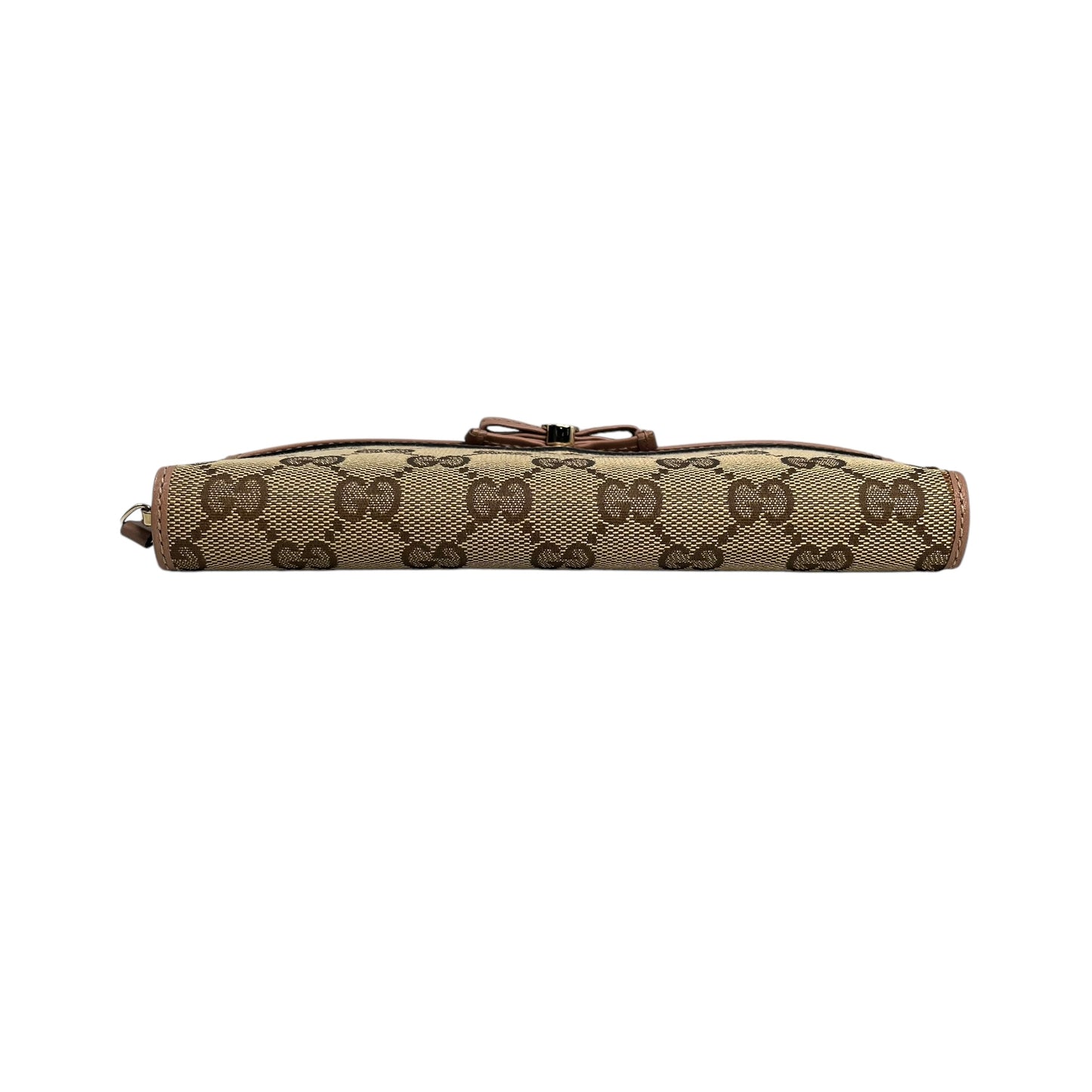 GUCCI GG Canvas Ribbon Round Zip Long Wallet