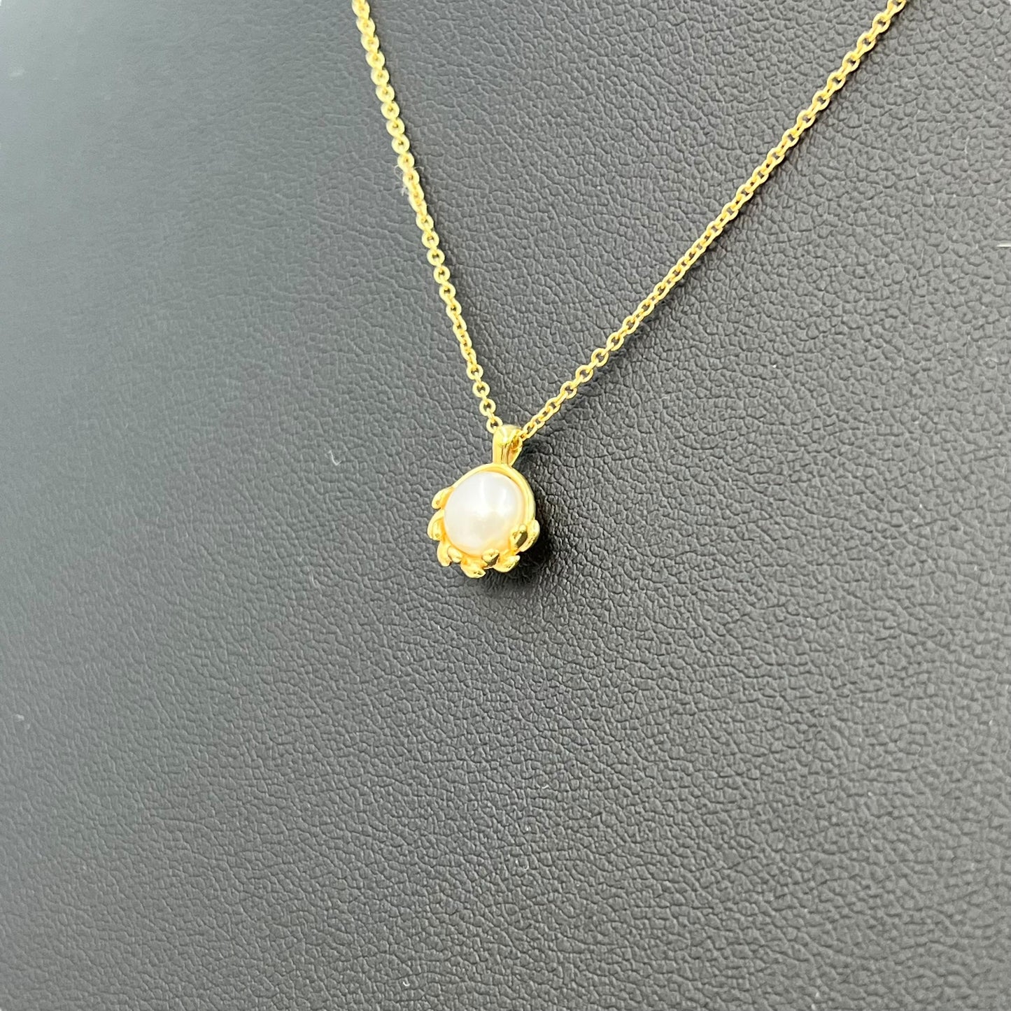 Tiffany Olive Leaf Pearl Pendant Necklace