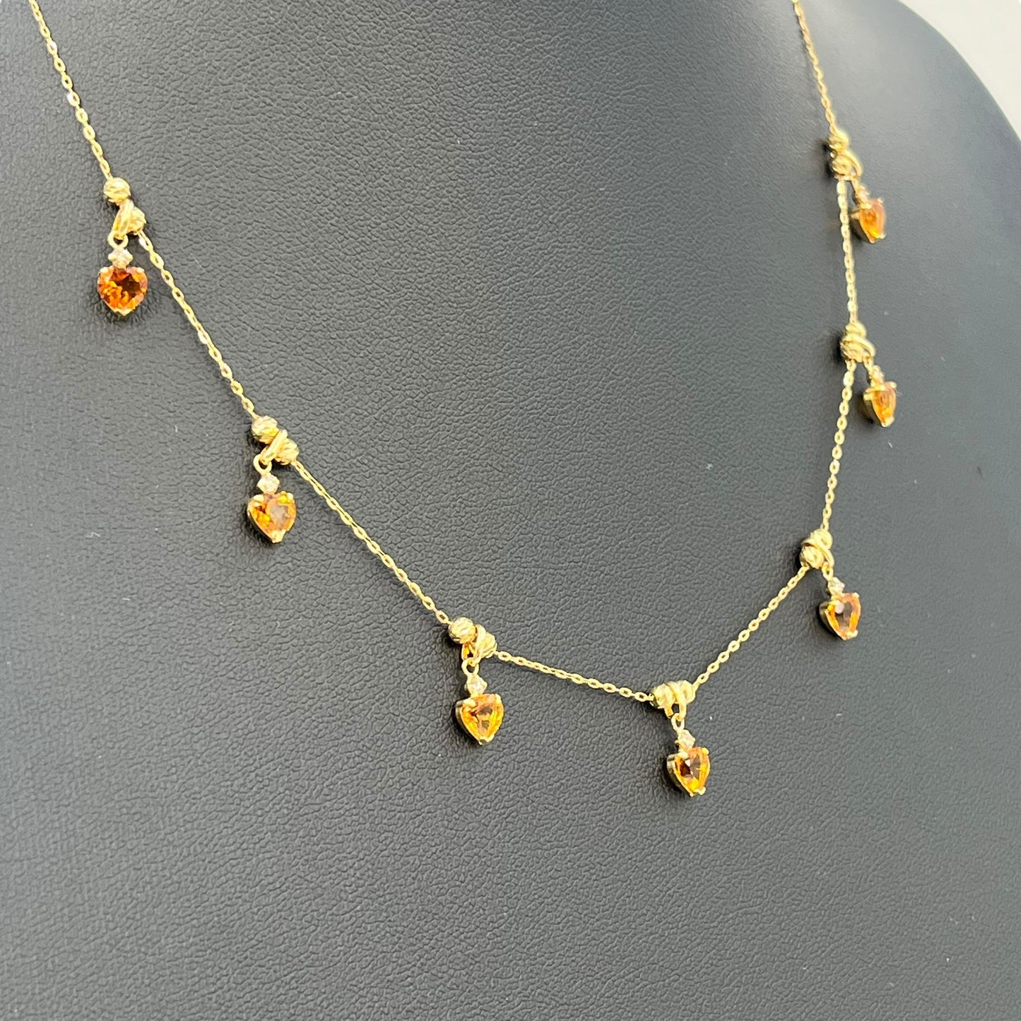 Diamond and Peridot Stones Necklace Yellow Gold