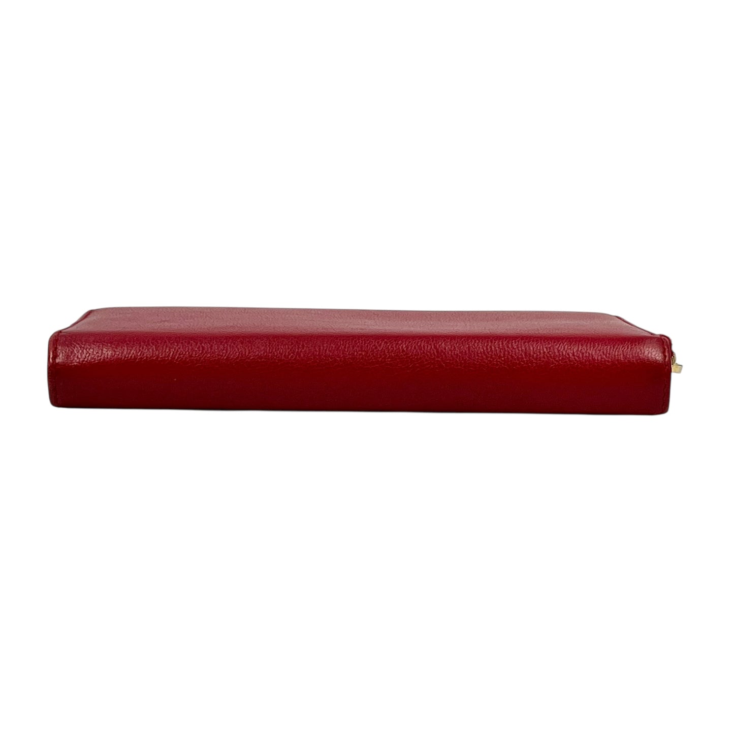 Saint Laurent YSL Logo Leather Round Zip Long Wallet - Red