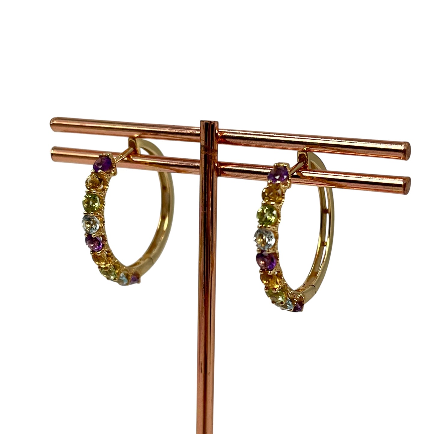 K18 Rainbow 1.500cts Gemstone Earrings