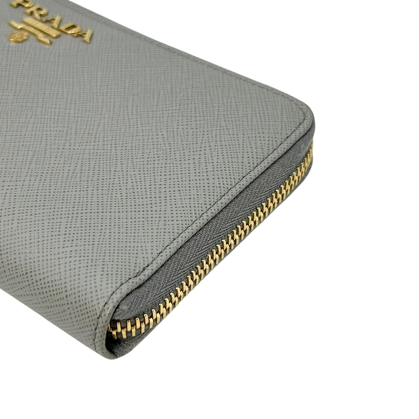 PRADA Saffiano Leather Metal Long Wallet