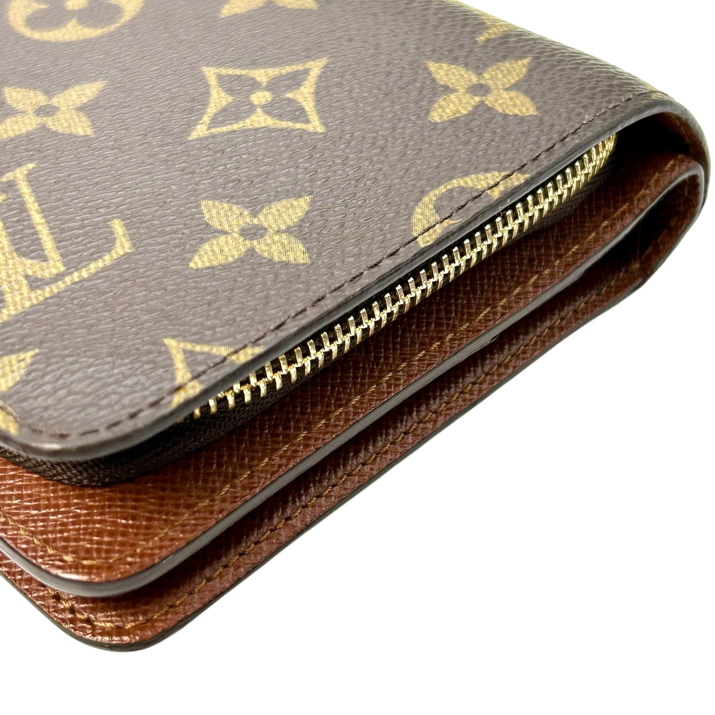 Louis Vuitton Monogram Portefeuille Porte-Papier Zip Compact Wallet - Brown - 32441