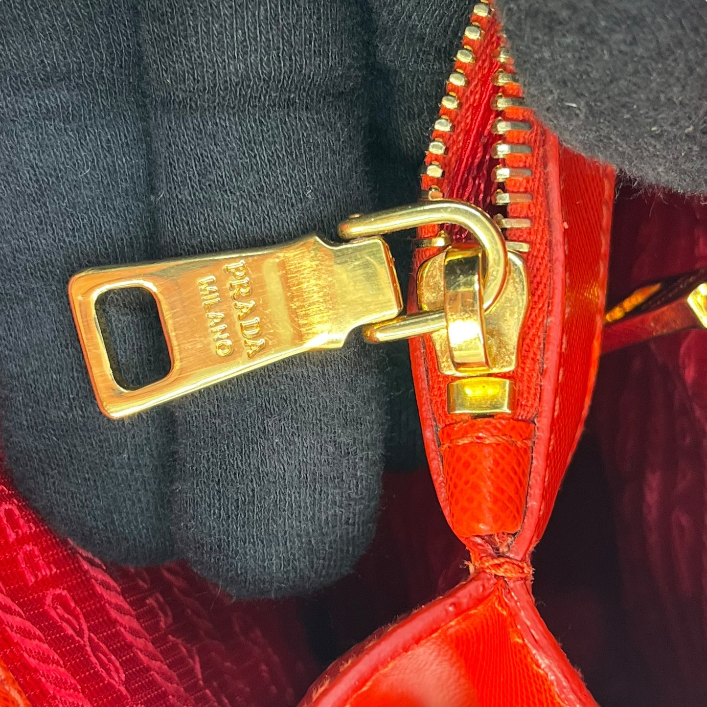 PRADA Galleria Saffiano Leather Hand Bag - Red