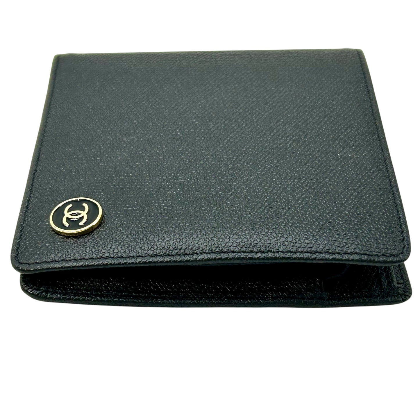 CHANEL Coco Button Compact Wallet - Black