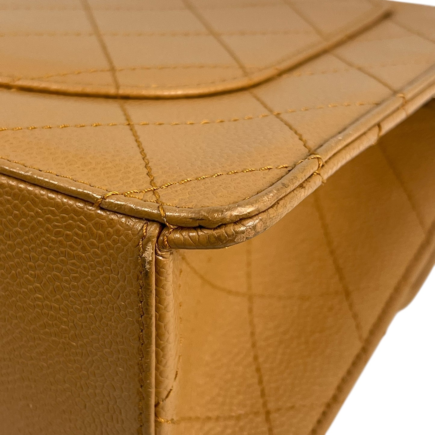 CHANEL Matelasse 30 Caviar Skin Gold Hardware Shoulder Bag - Beige Brown