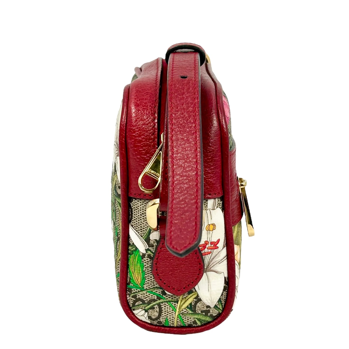 GUCCI GG Flora Ophidia Shoulder Bag - Red