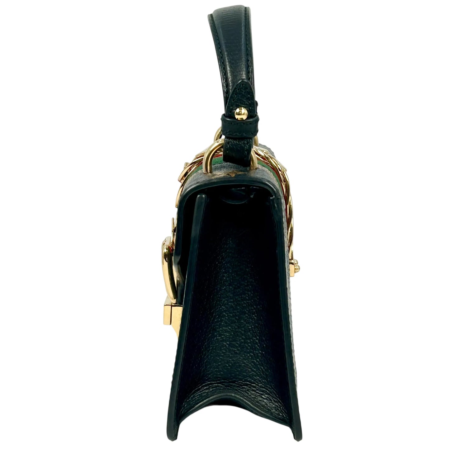 GUCCI Sylvie Web Line Hand Bag - Black