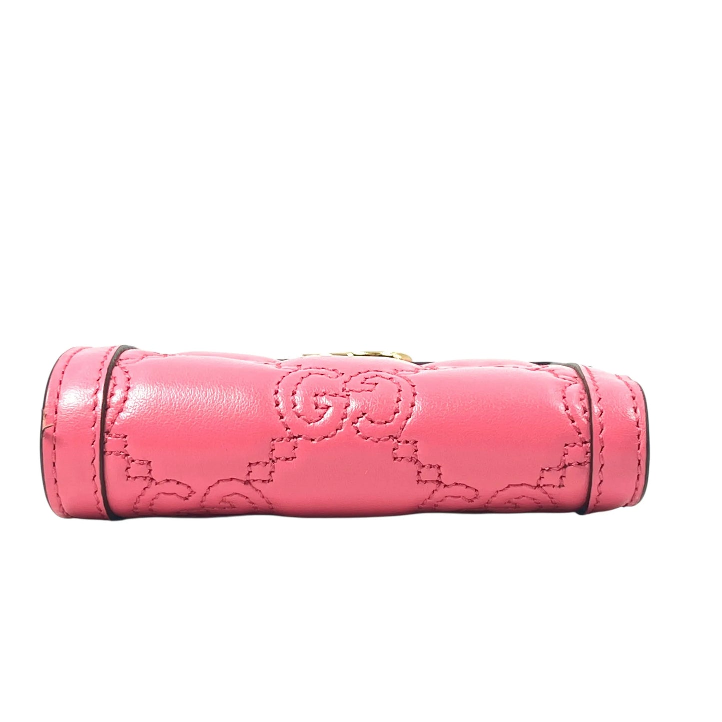 GUCCI GG Matelasse Card Case Compact Wallet - Pink