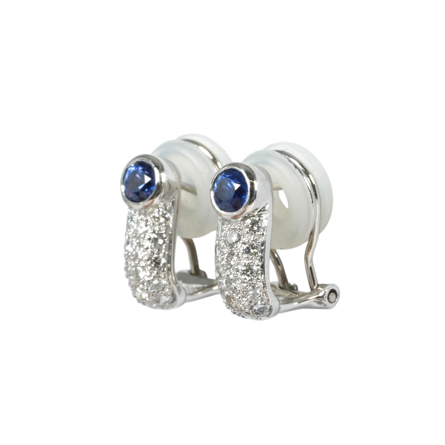 Sapphire Platinum Earring Pt900