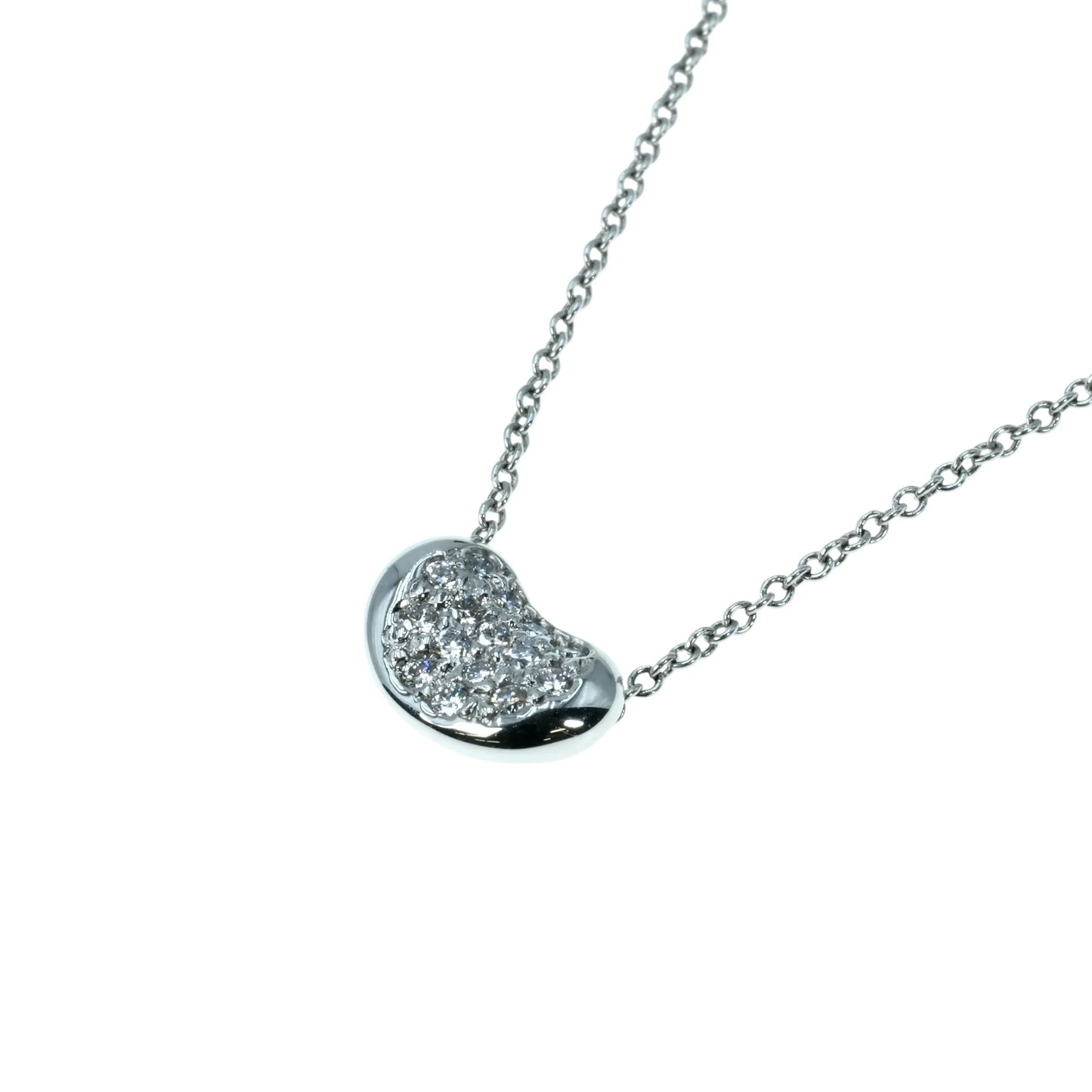 Tiffany Bean Design Diamond Pendant Necklace Pt950
