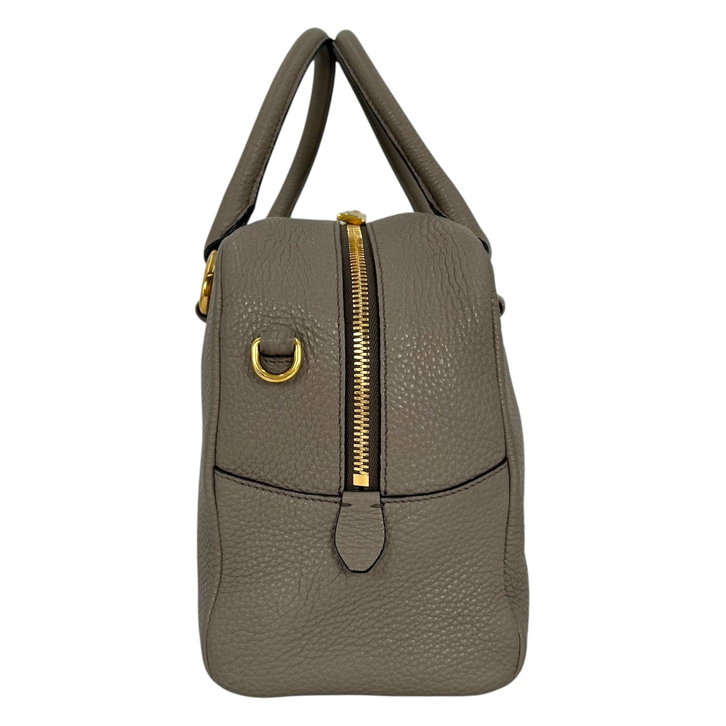 PRADA Vitello Leather Hand Bag - Gray