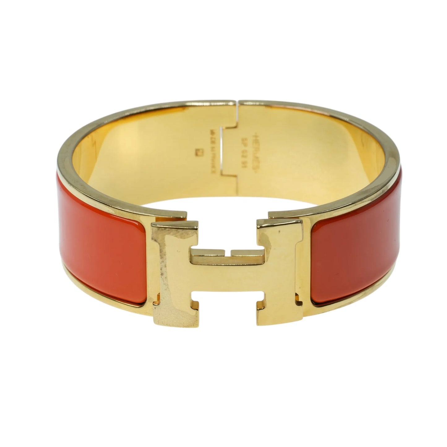 HERMES Clic Clac H Enamel GM Orange Bracelet Accessories