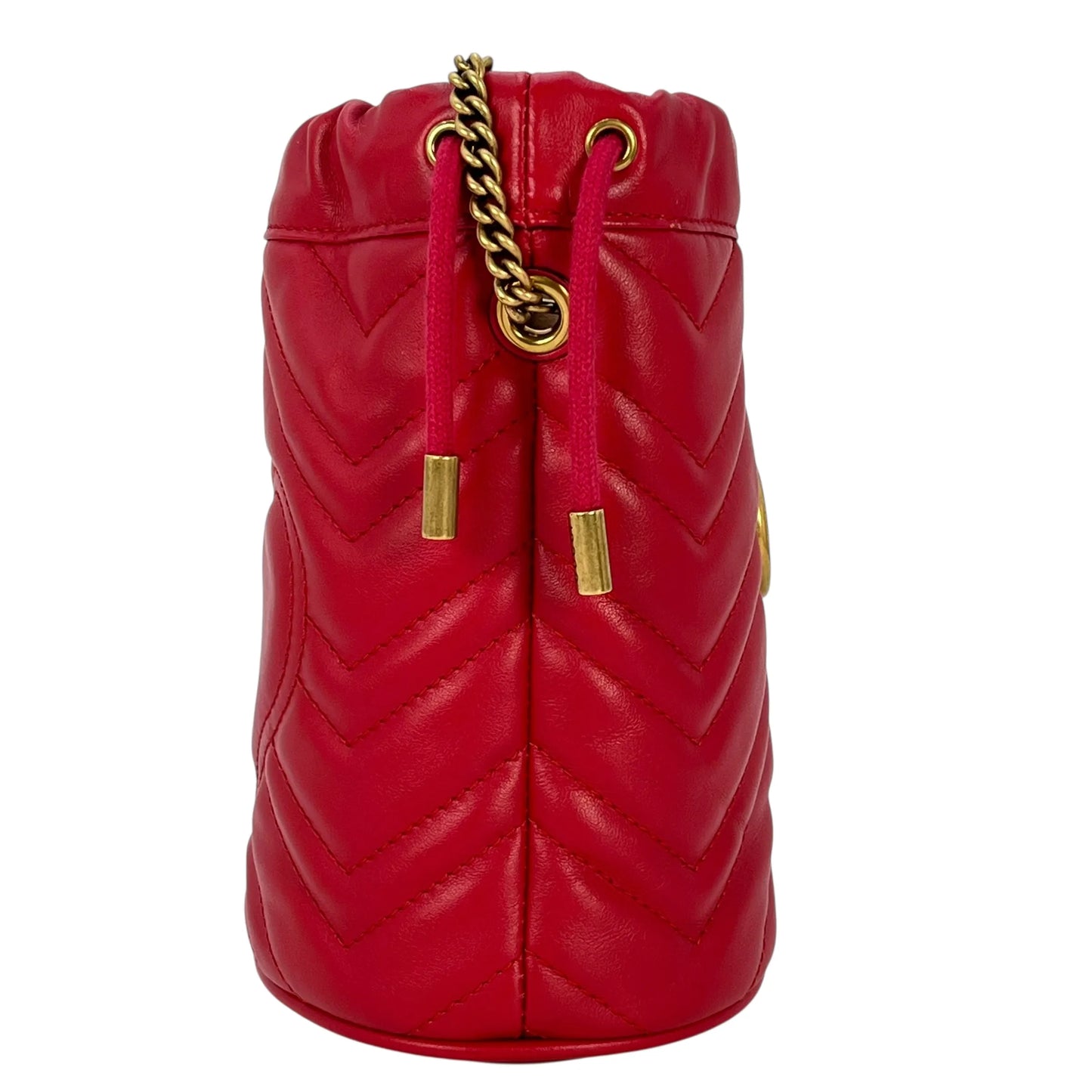 GUCCI GG Marmont Mini Bucket Bag - Red