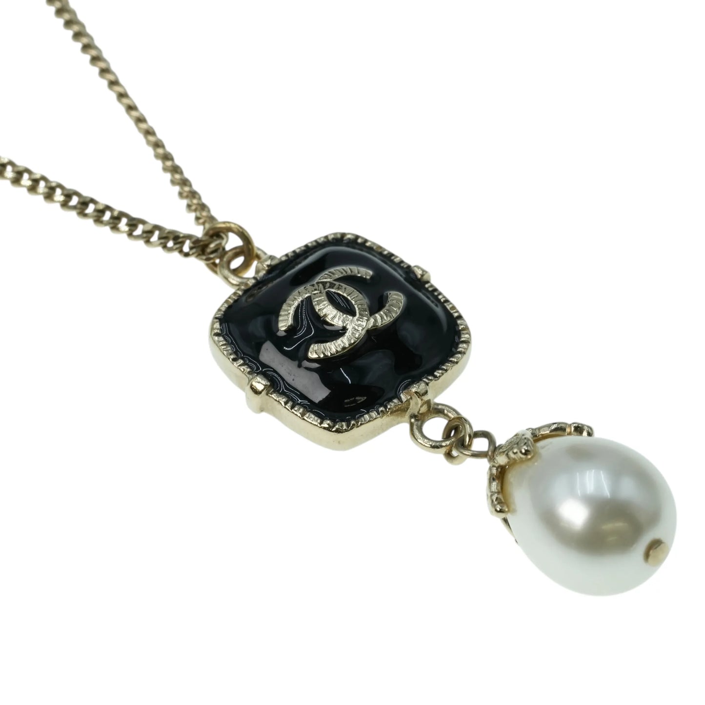CHANEL CC Logo Fake Pearl Necklace 08A - Gold Plated