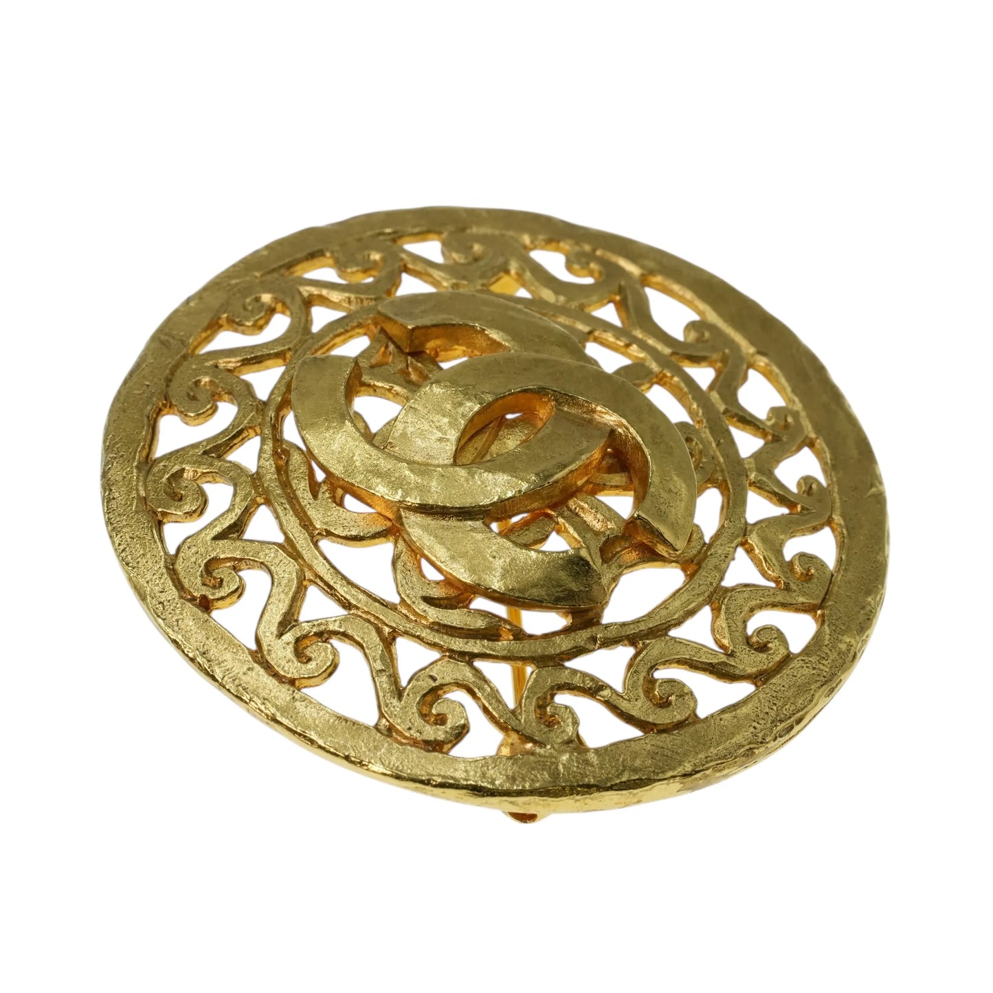 CHANEL CC Logo Round Brooch 95A Accessories - Gold Plated 4.5cm