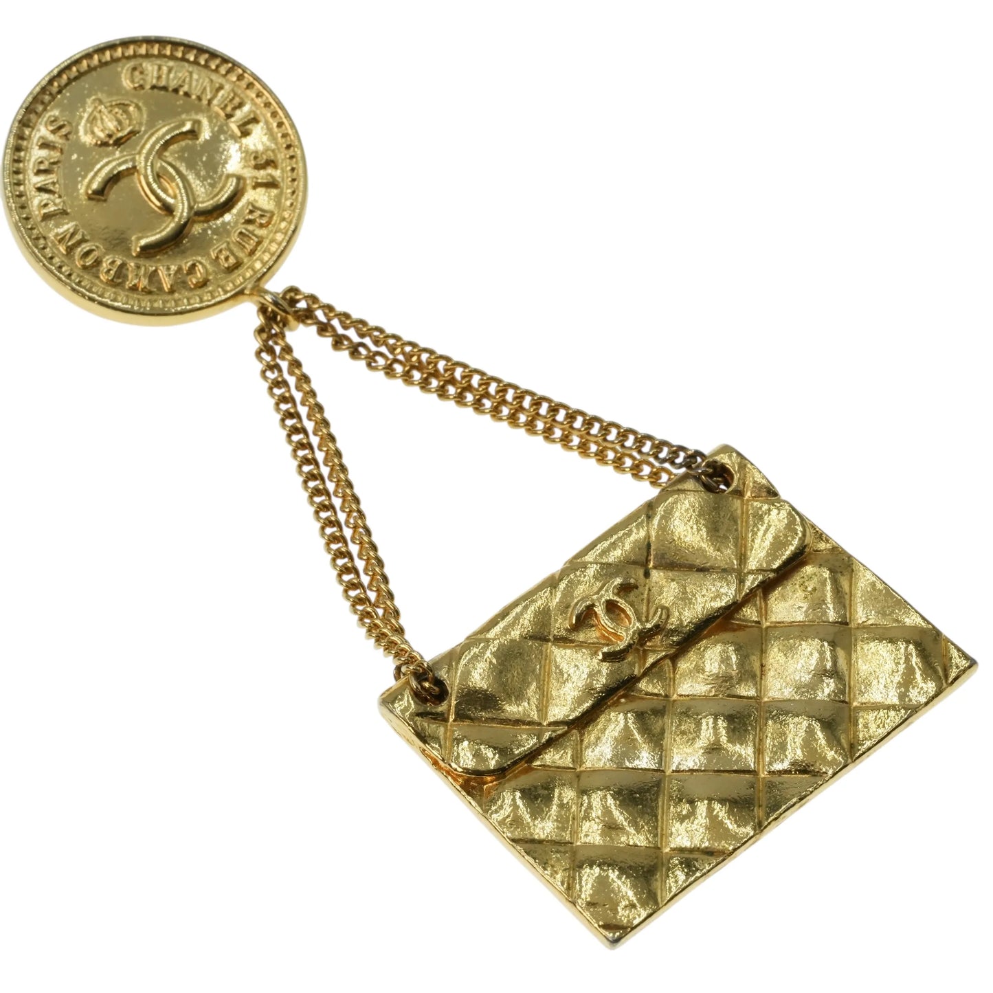 CHANEL Materasse CC Logo Brooch 25 - Gold Plated