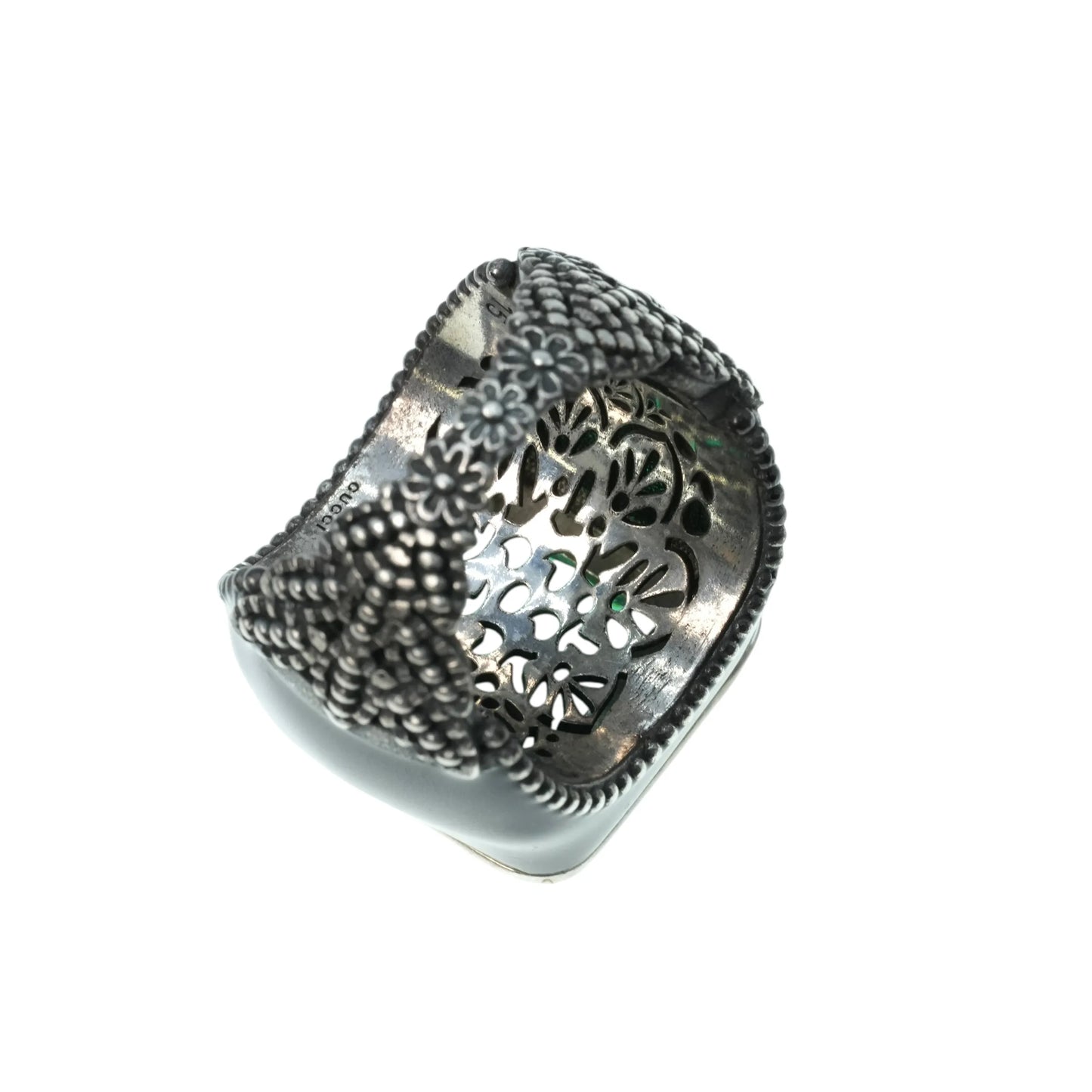 GUCCI Crystal GG Logo Ring - Silver 925
