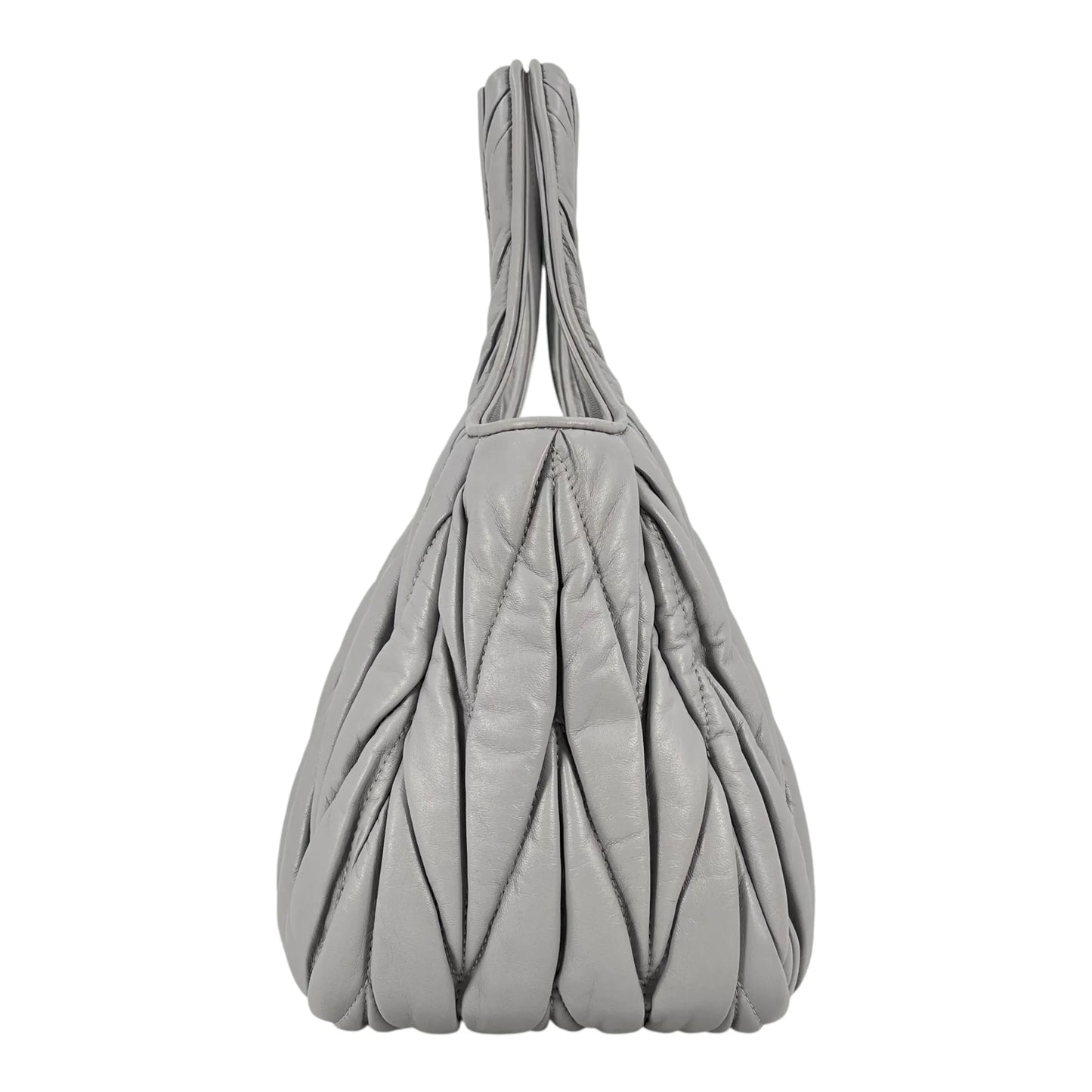 Miu Miu Materasse Nappa Leather Hand Bag - Gray