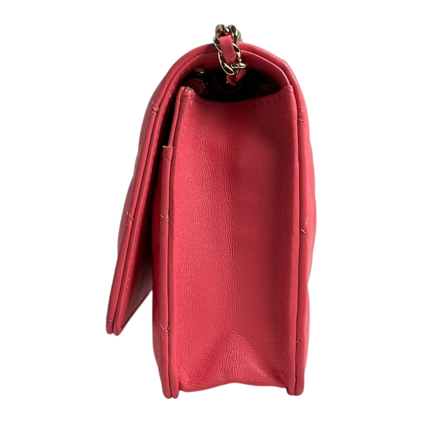 CHANEL Materasse Lamb Skin Chain Wallet - Pink