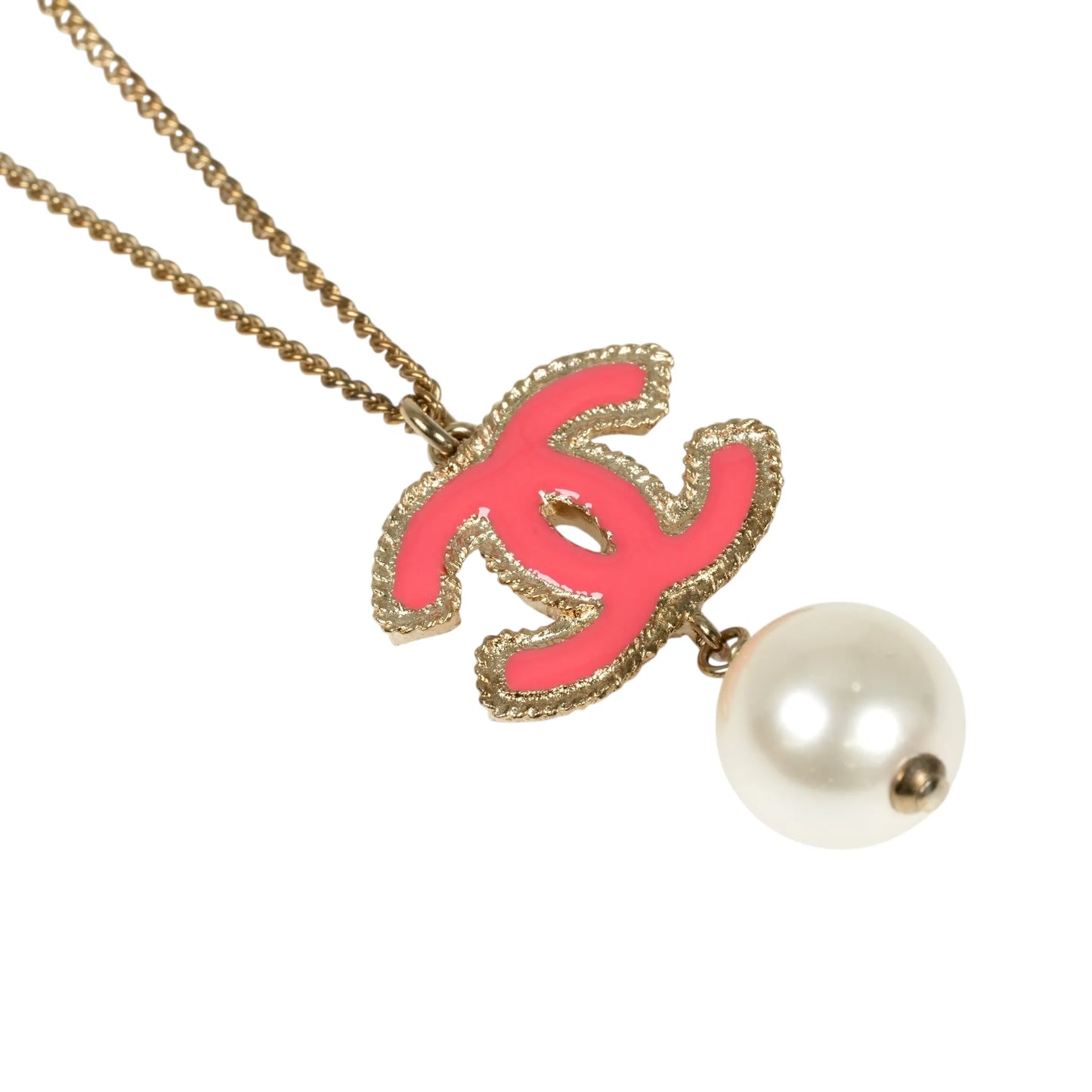 CHANEL CC Logo Fake Pearl - Pink