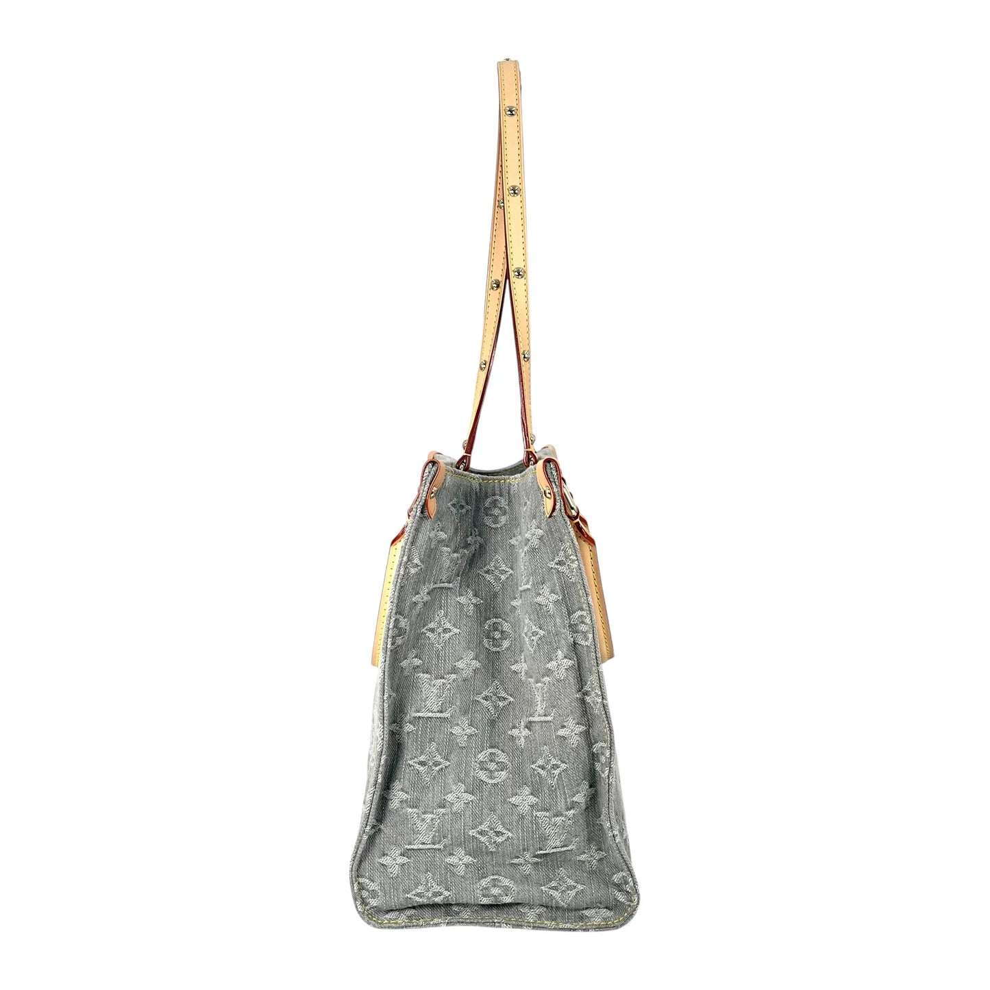 Louis Vuitton Monogram Denim MM Tote Bag - Blue Gray - 33685