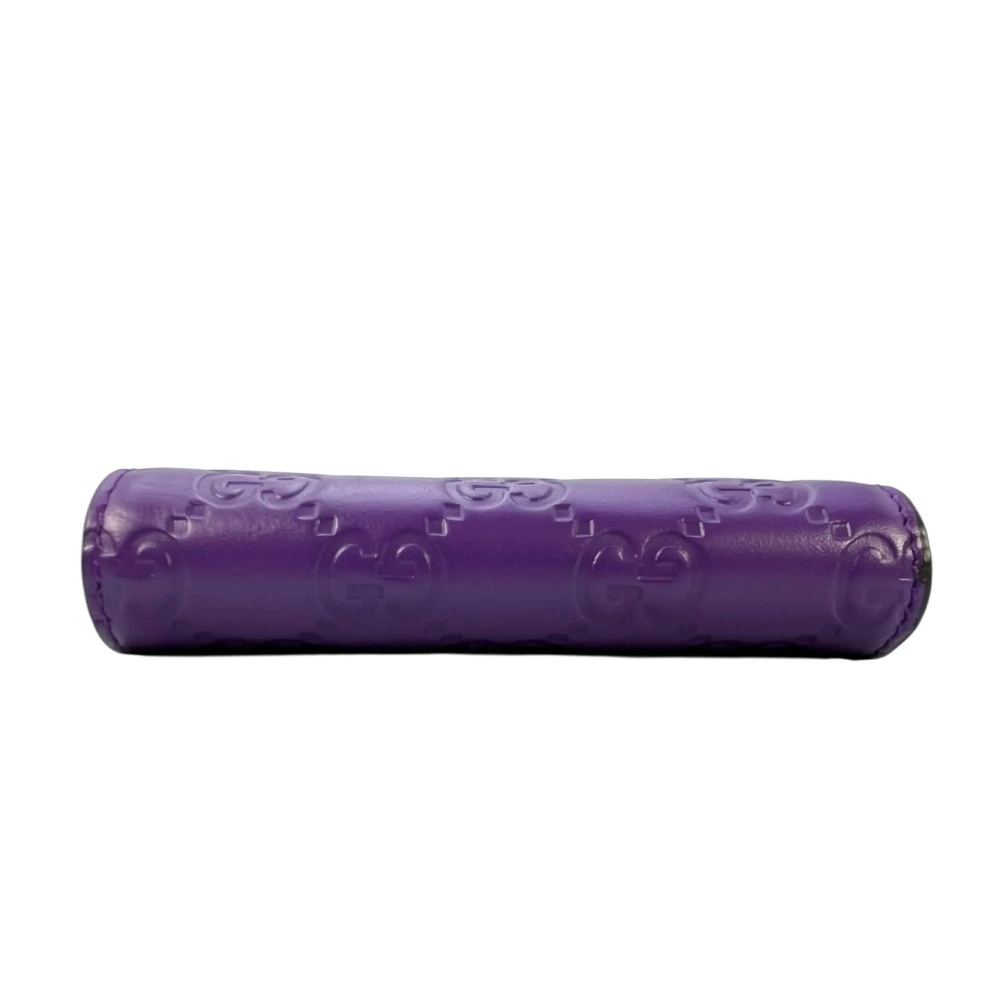 GUCCI Guccissima Leather Compact Wallet - Purple
