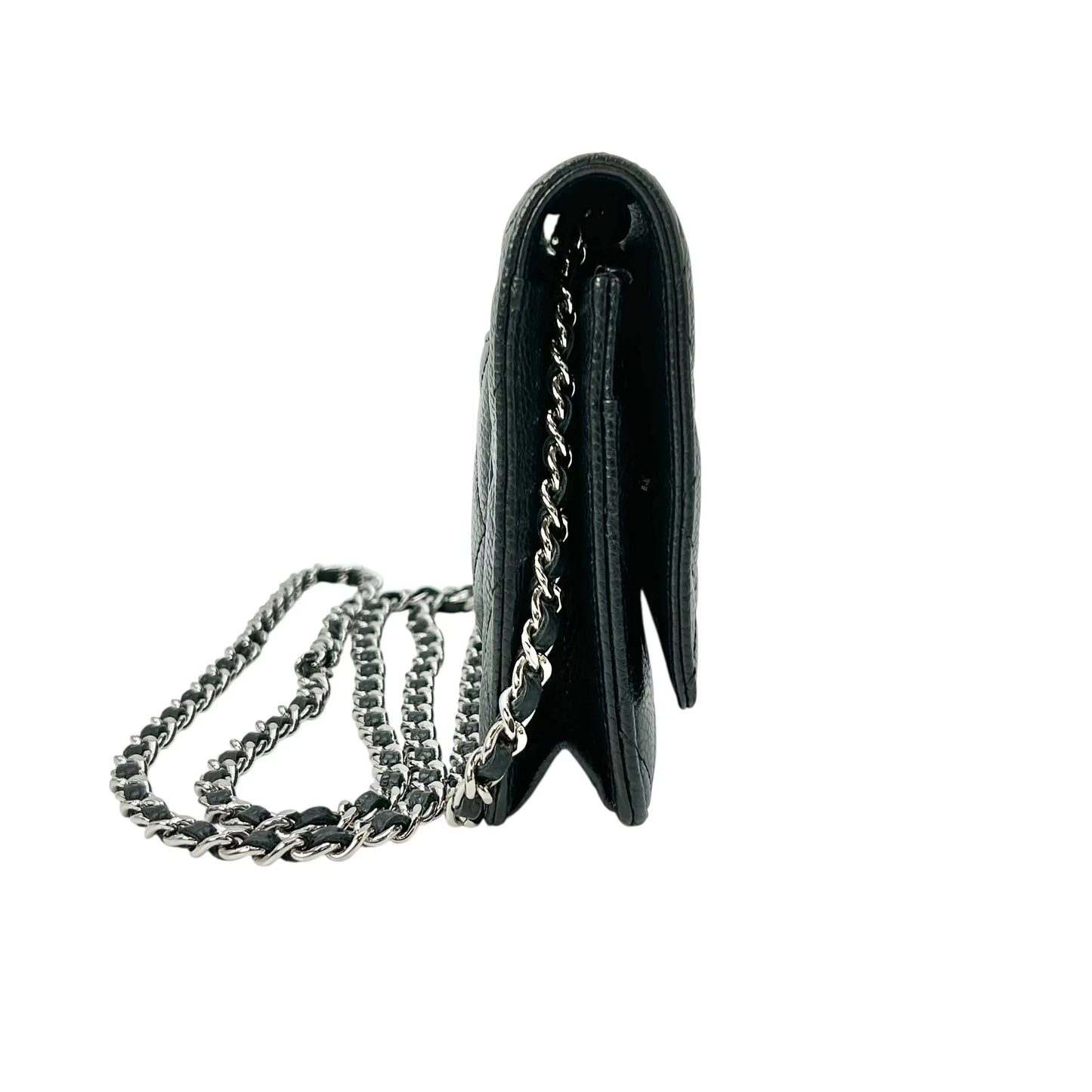 CHANEL Materasse Caviarskin Chain Wallet - Black - 34883