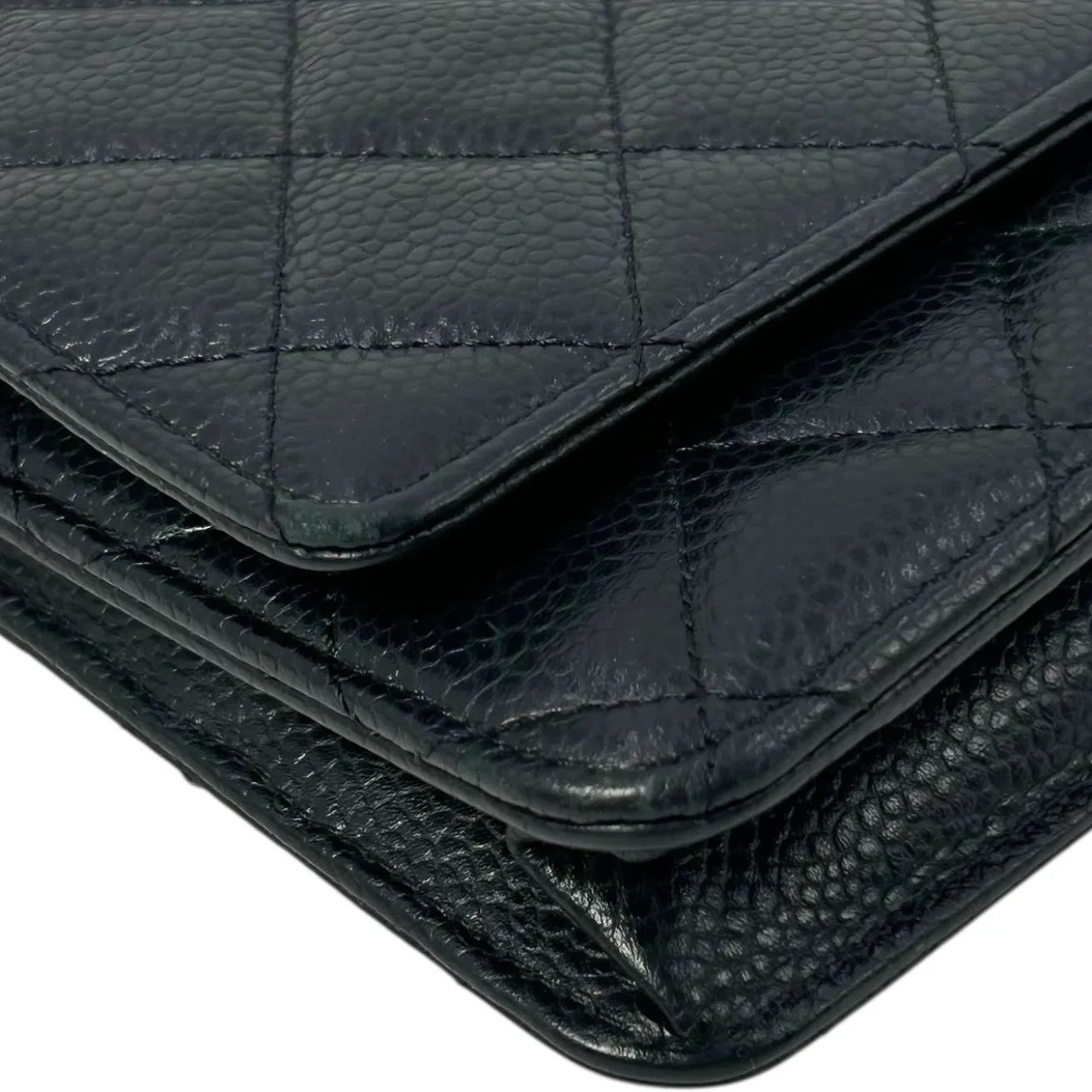CHANEL Materasse Caviarskin Chain Wallet - Black - 34883