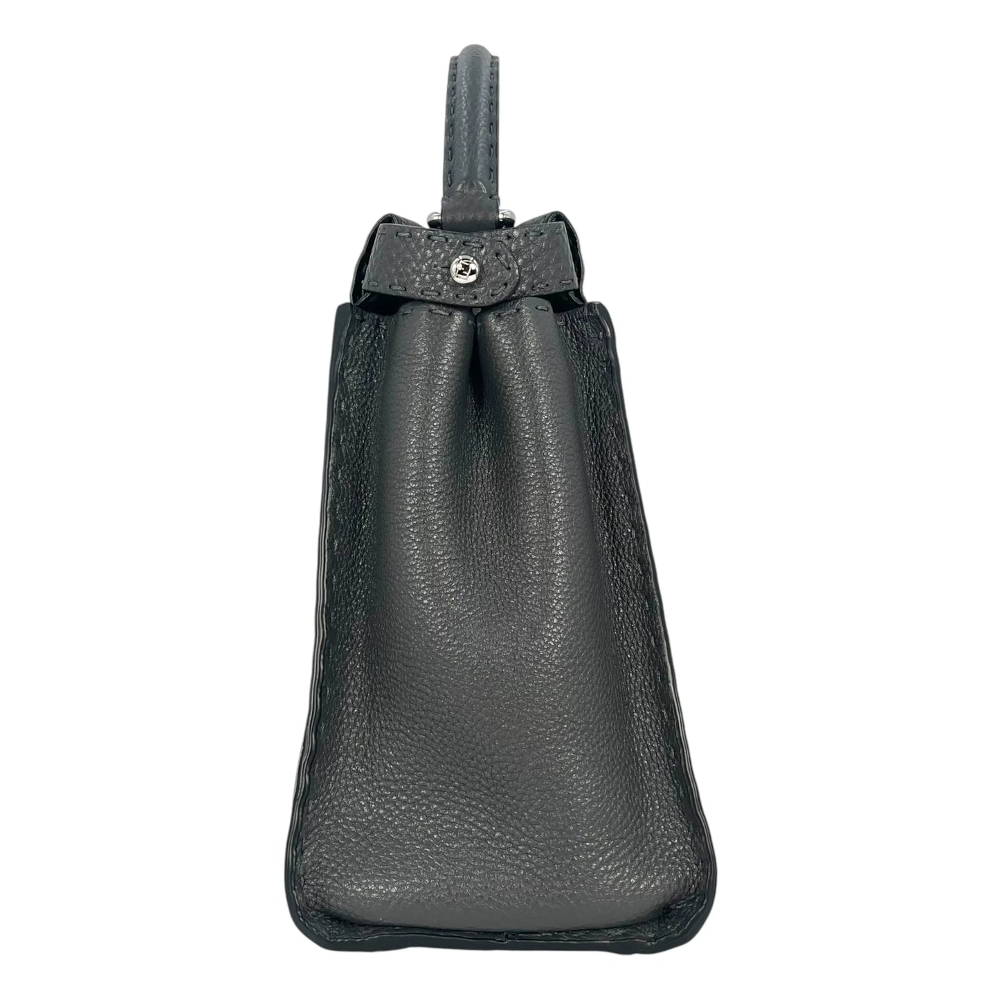 FENDI Peekaboo Leather Hand Bag Shoulder Bag - Gray