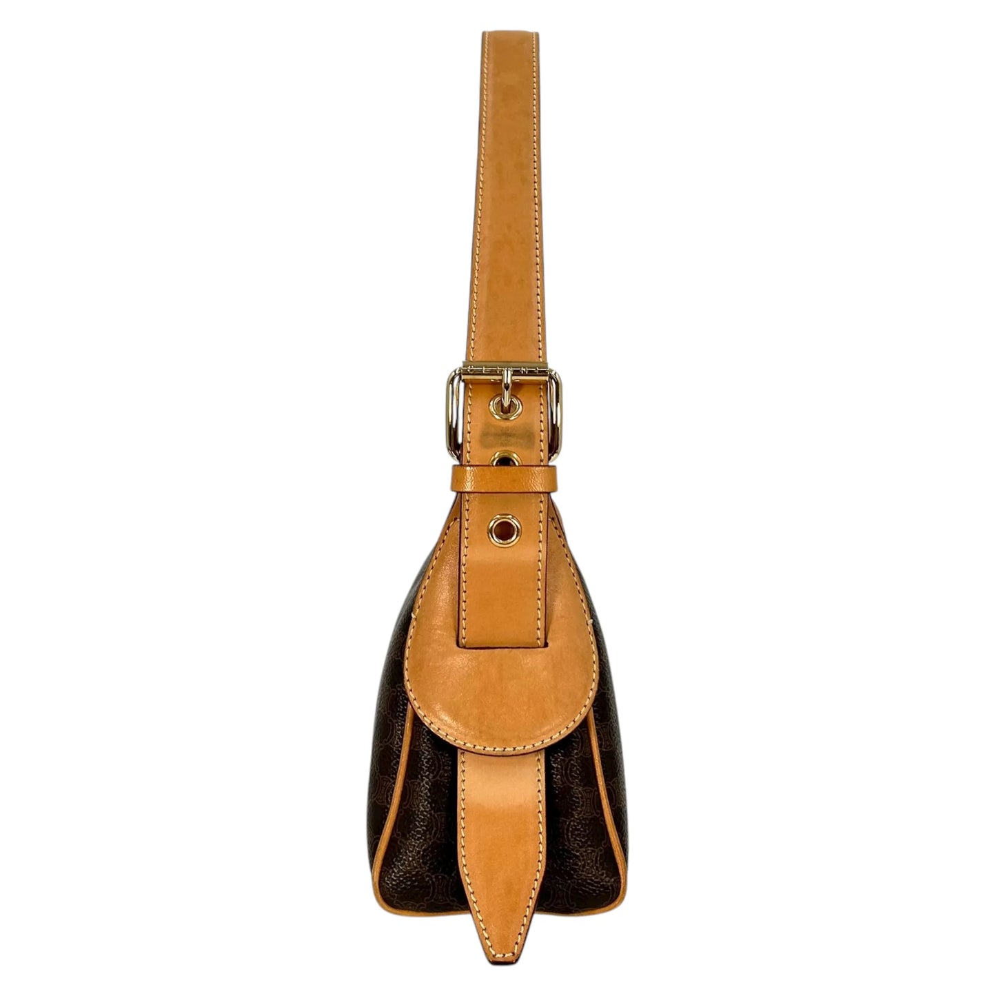 Celine Macadam PVC Canvas One Shoulder Bag Hand Bag - Brown