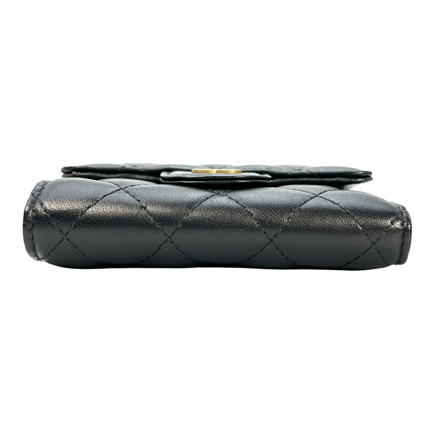 CHANEL Matelasse Classic Flap Compact Wallet Lambskin - Black
