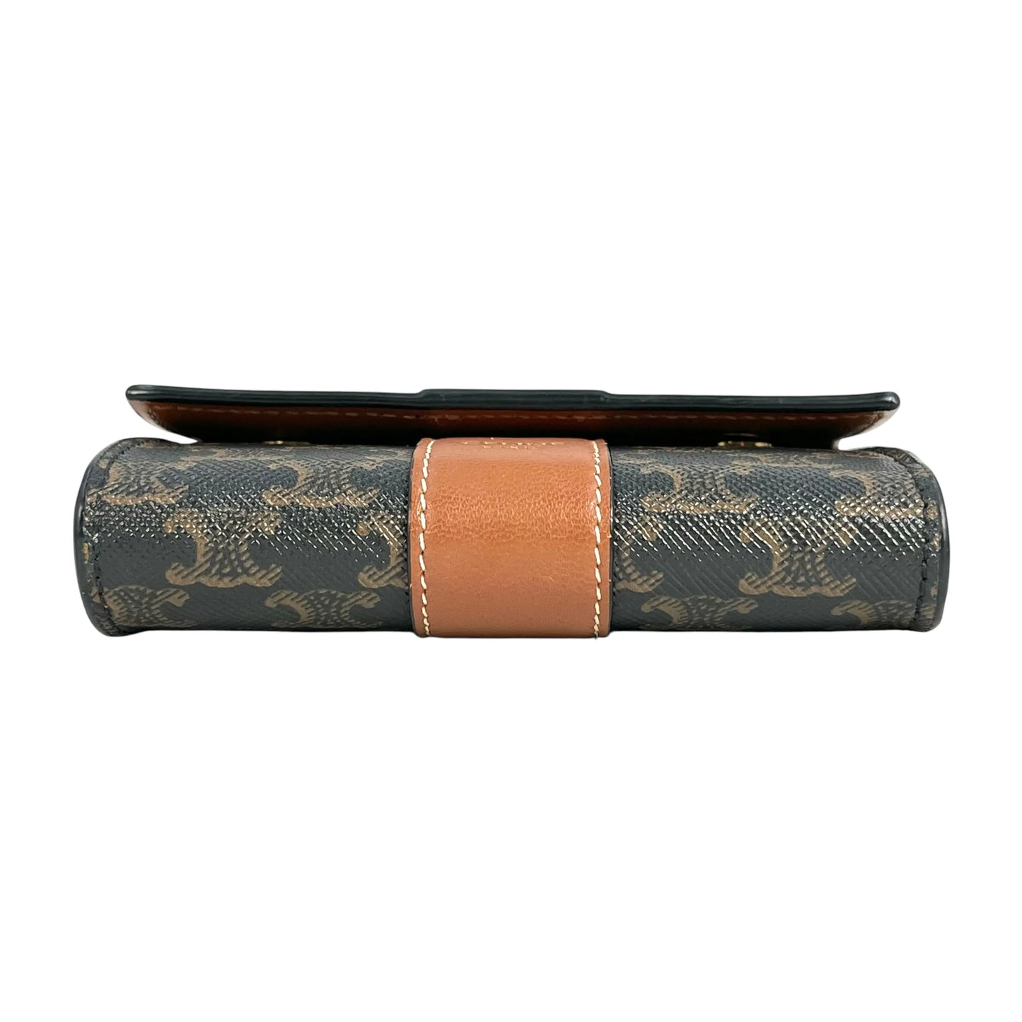 CELINE Triomphe Canvas Compact Wallet - Darkbrown