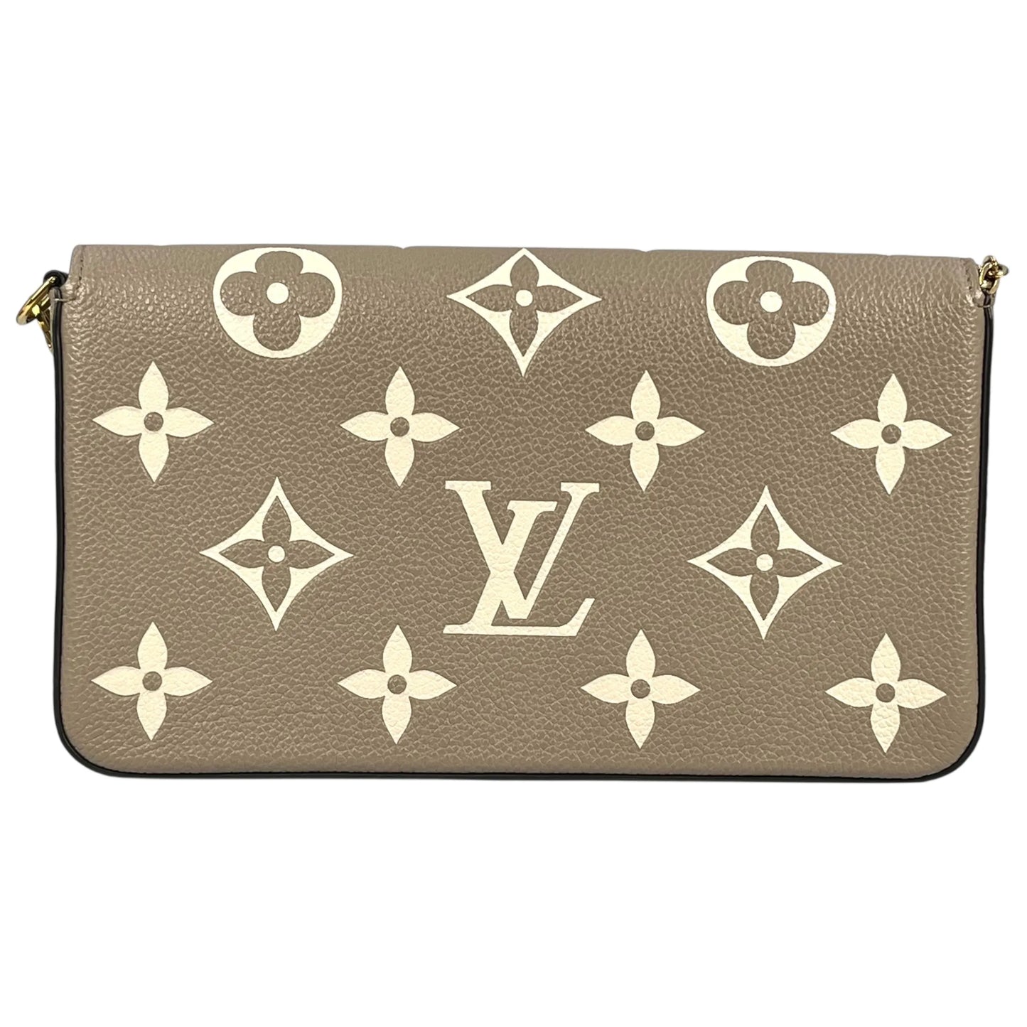 LOUIS VUITTON Pochette Felicie Monogram Empreinte Chain Wallet - Beige