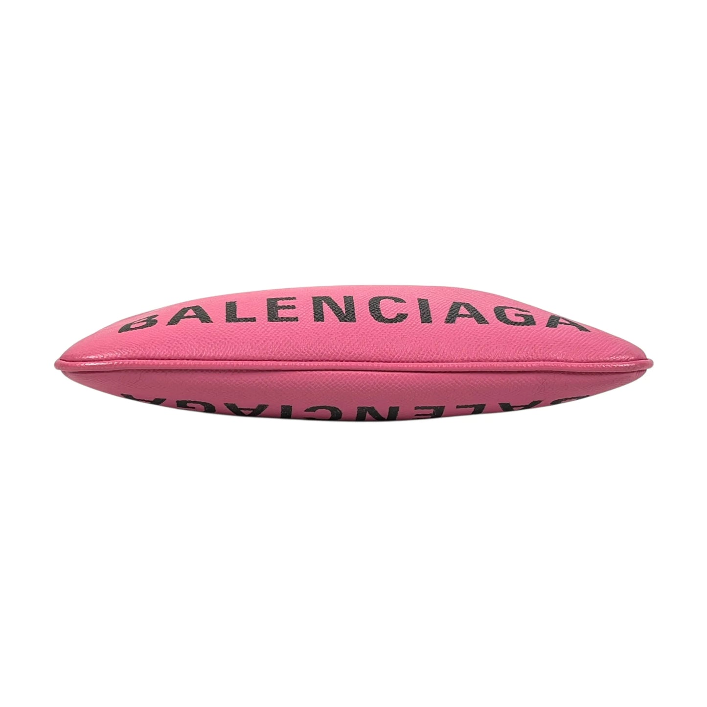 BALENCIAGA Ville Logo Leather Pouch Clutch Bag - Pink